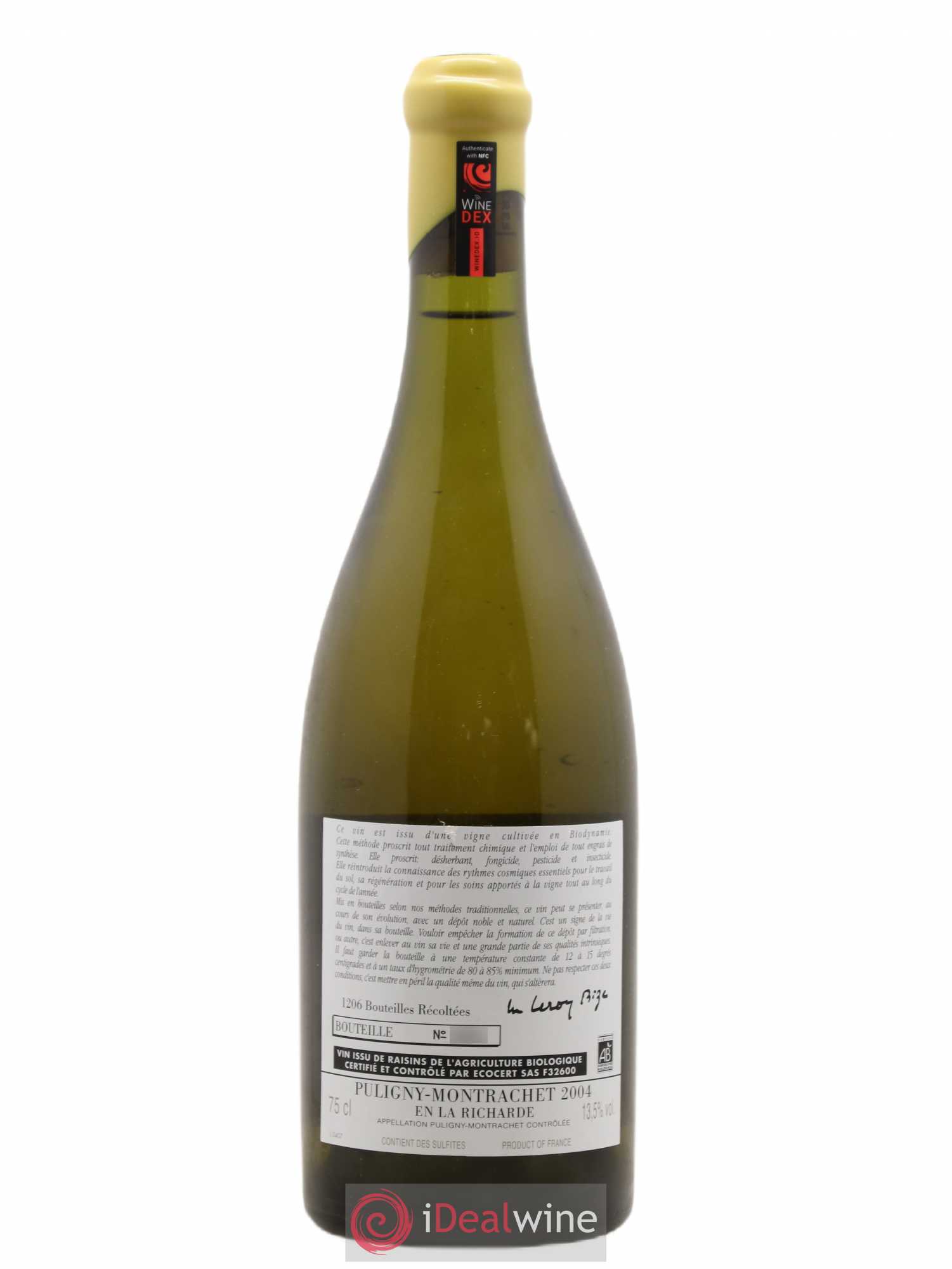 Puligny-Montrachet En La Richarde d'Auvenay (Domaine) 2004 - Lot de 1 bouteille - 1