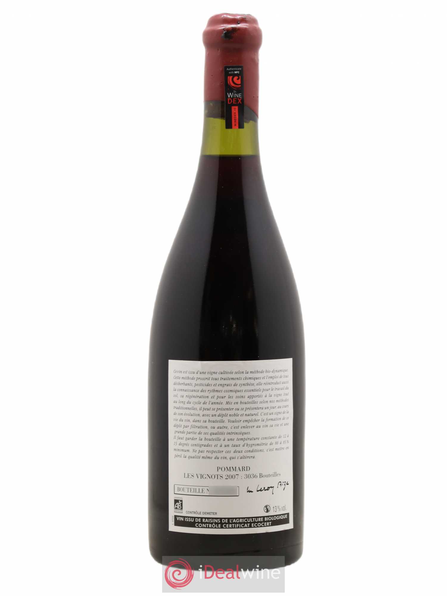 Pommard Les Vignots Leroy (Domaine) 2007 - Lot de 1 bouteille - 1