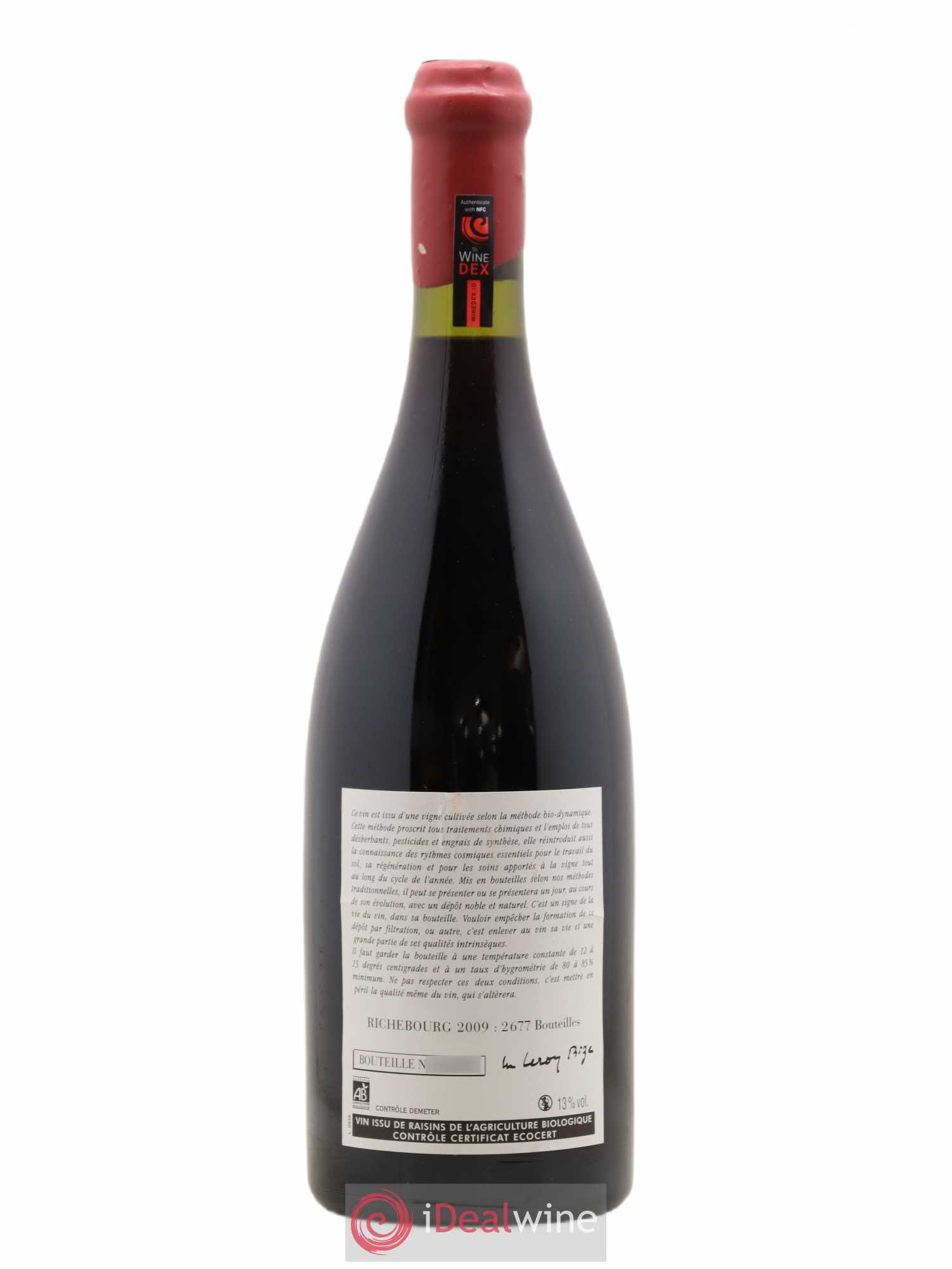 Richebourg Grand Cru Leroy (Domaine) 2009 - Lot de 1 bouteille - 1