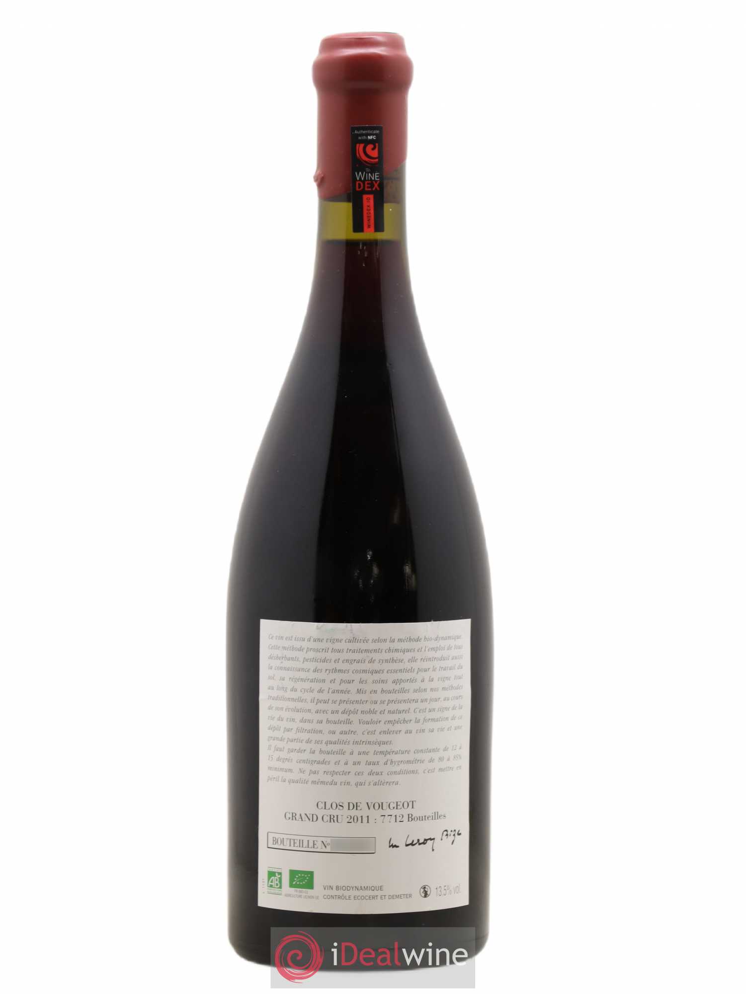 Clos de Vougeot Grand Cru Leroy (Domaine) 2011 - Lot de 1 bouteille - 1