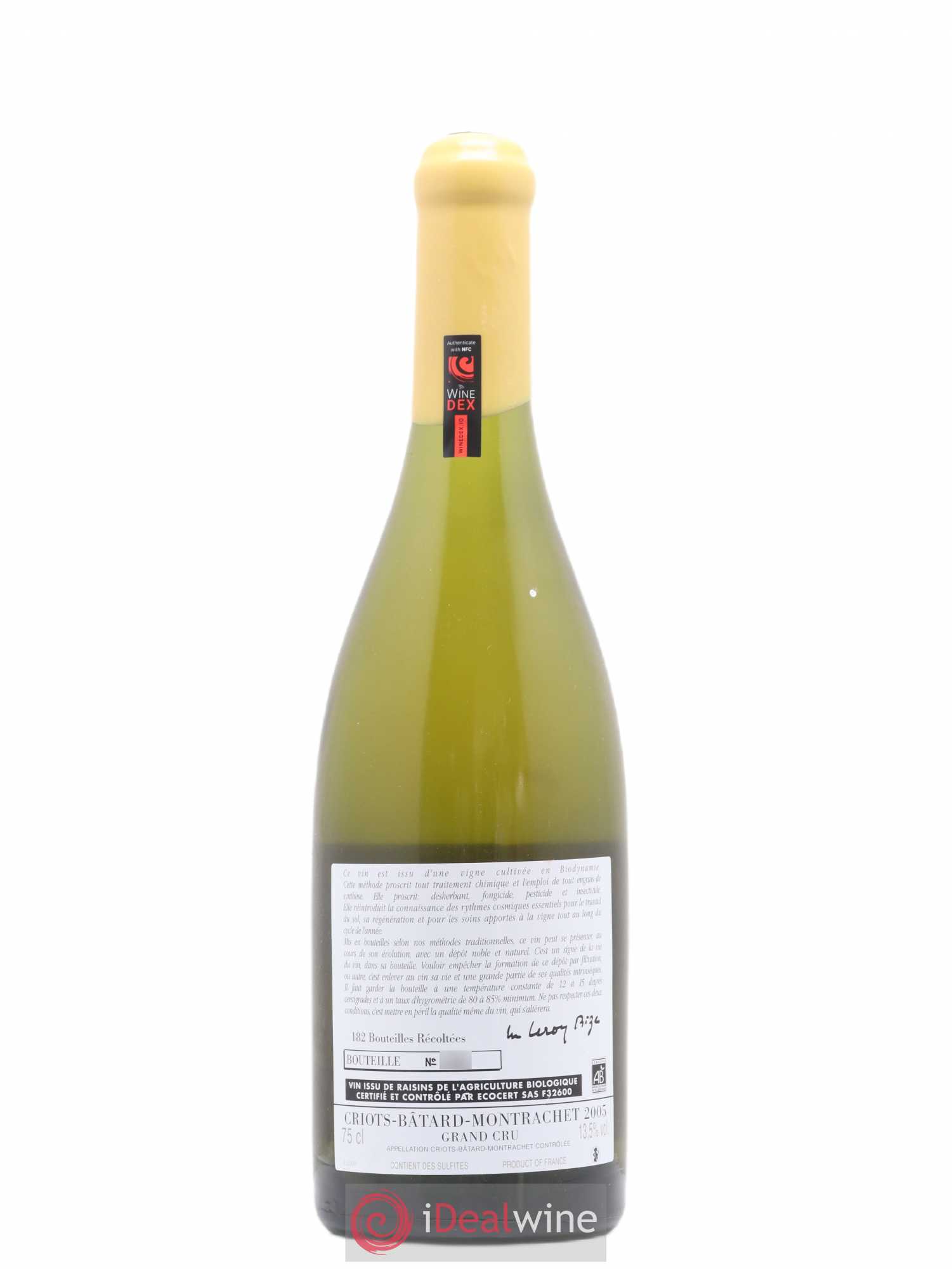 Criots-Bâtard-Montrachet Grand Cru d'Auvenay (Domaine) 2005 - Lot de 1 bouteille - 1