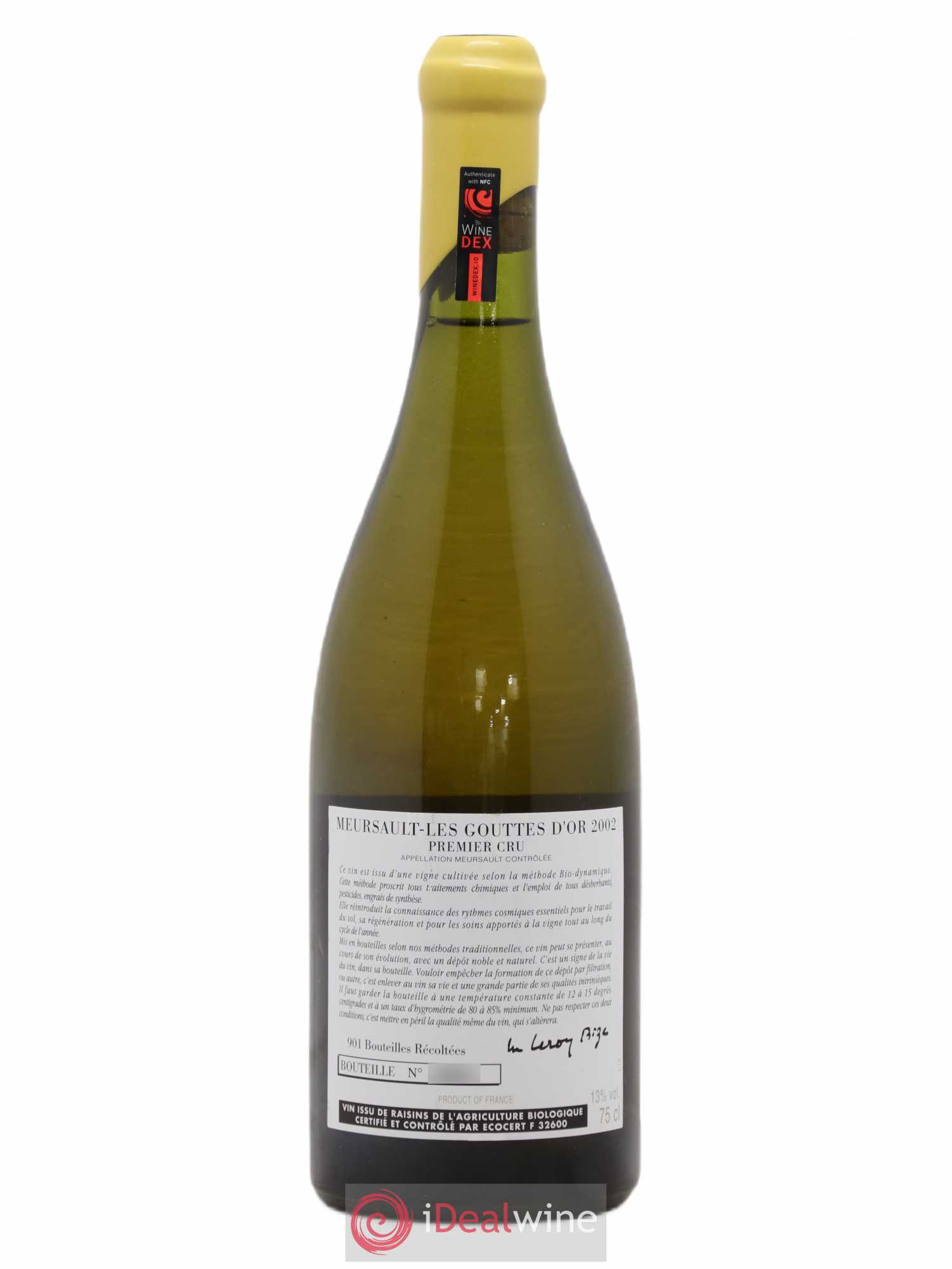 Meursault 1er Cru Les Gouttes d'Or d'Auvenay (Domaine) 2002 - Lot de 1 bouteille - 1