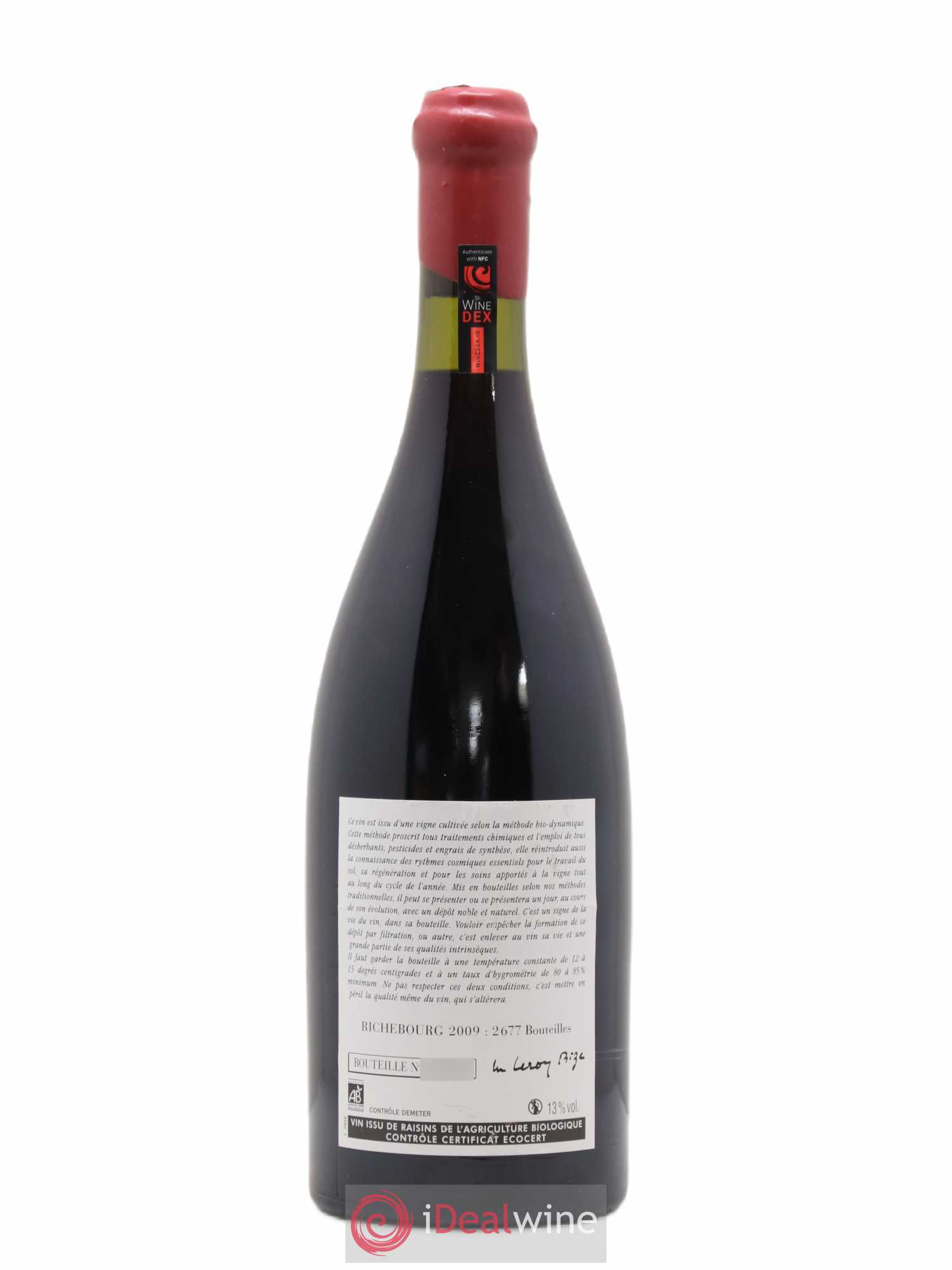 Richebourg Grand Cru Leroy (Domaine) 2009 - Lot de 1 bouteille - 1