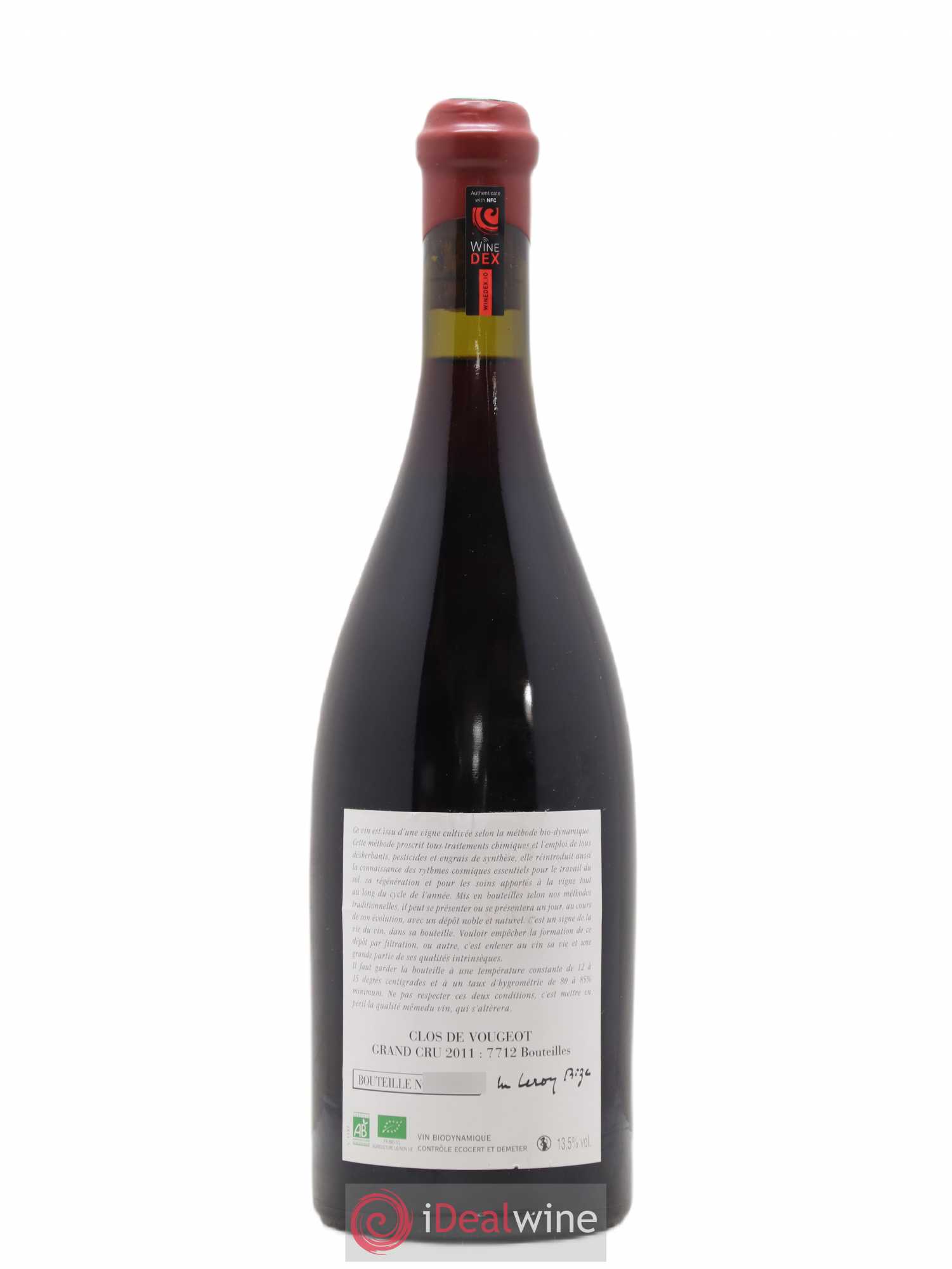 Clos de Vougeot Grand Cru Leroy (Domaine) 2011 - Lot de 1 bouteille - 1