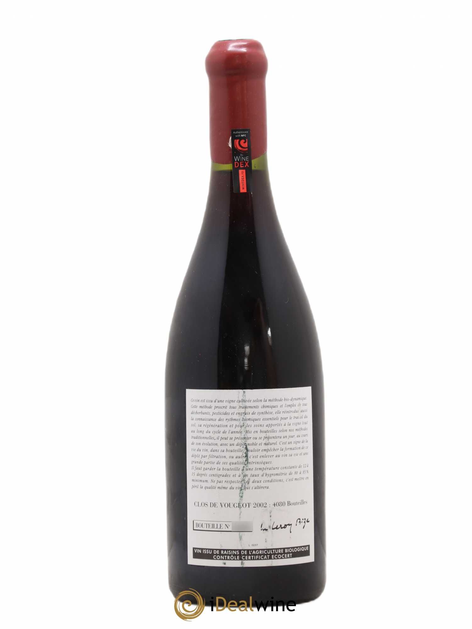 Clos de Vougeot Grand Cru Leroy (Domaine) 2002 - Lot de 1 bouteille - 1