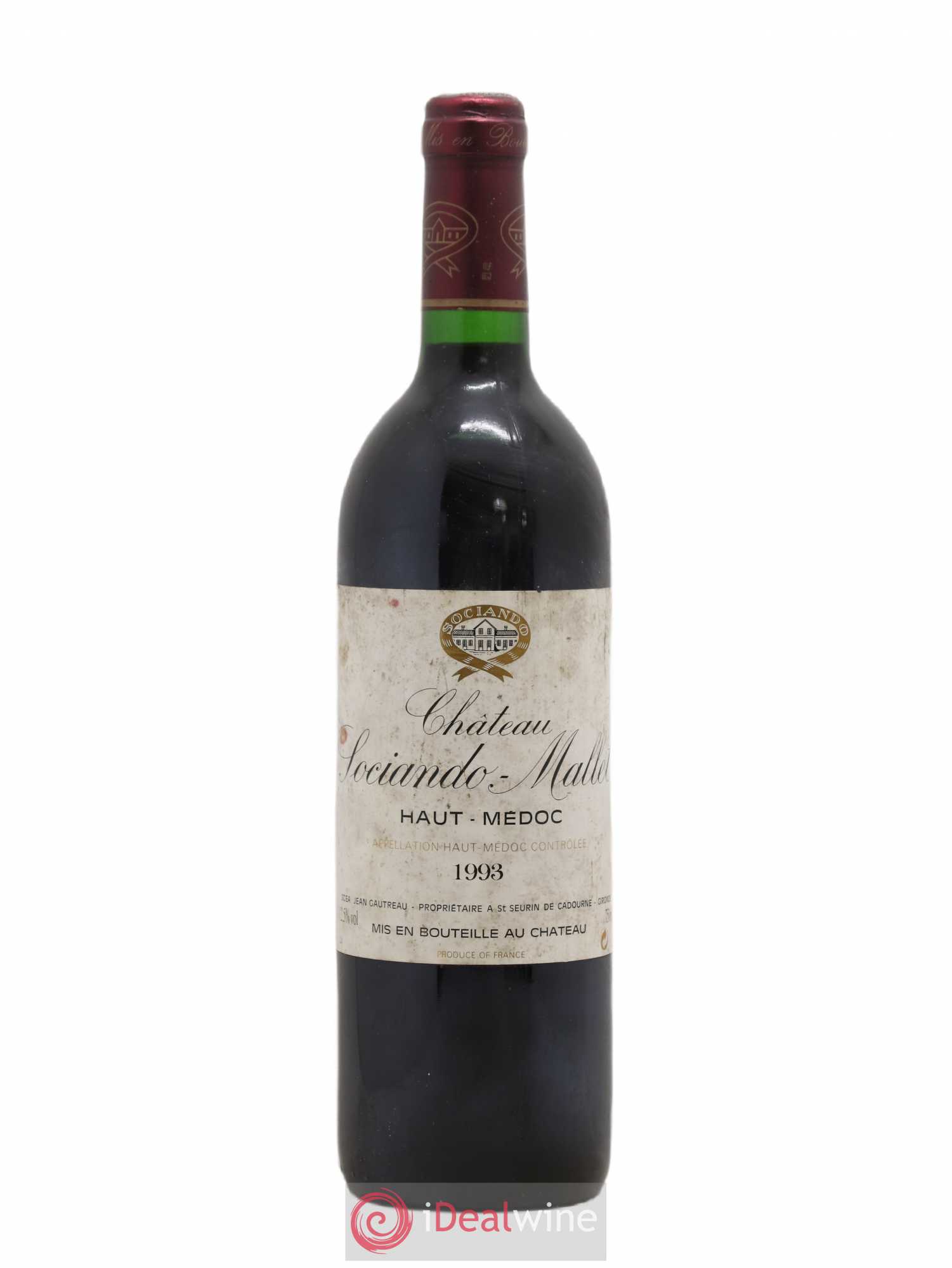 Château Sociando Mallet 1993 - Lot de 1 bouteille - 0