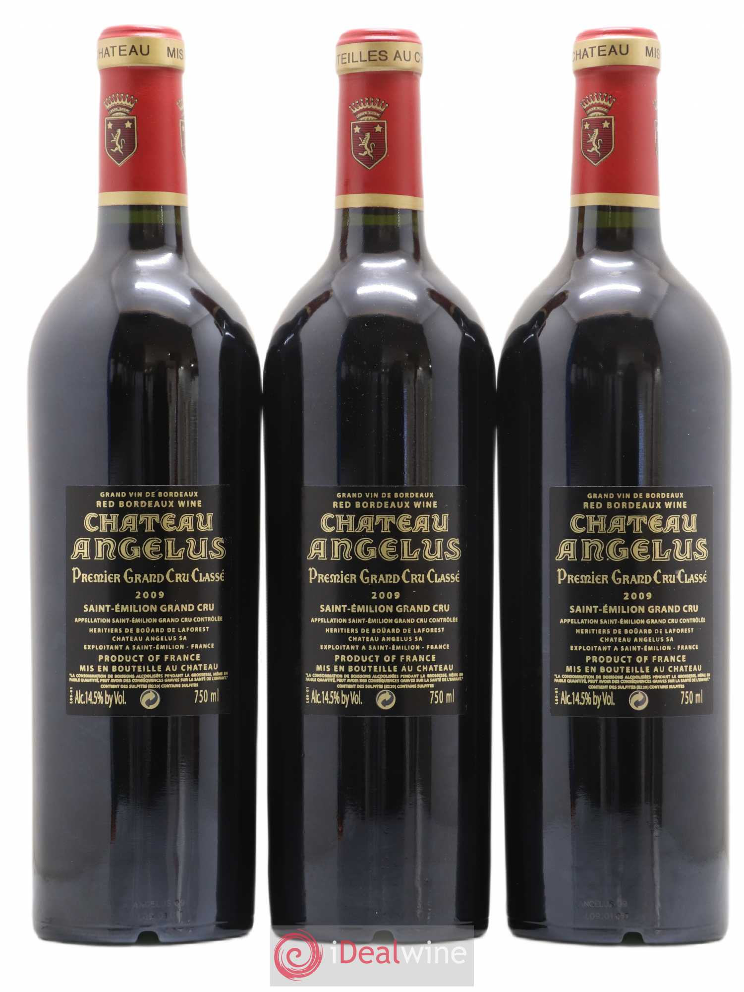 Château Angélus 1er Grand Cru Classé A 2009 - Lot de 3 bouteilles - 1
