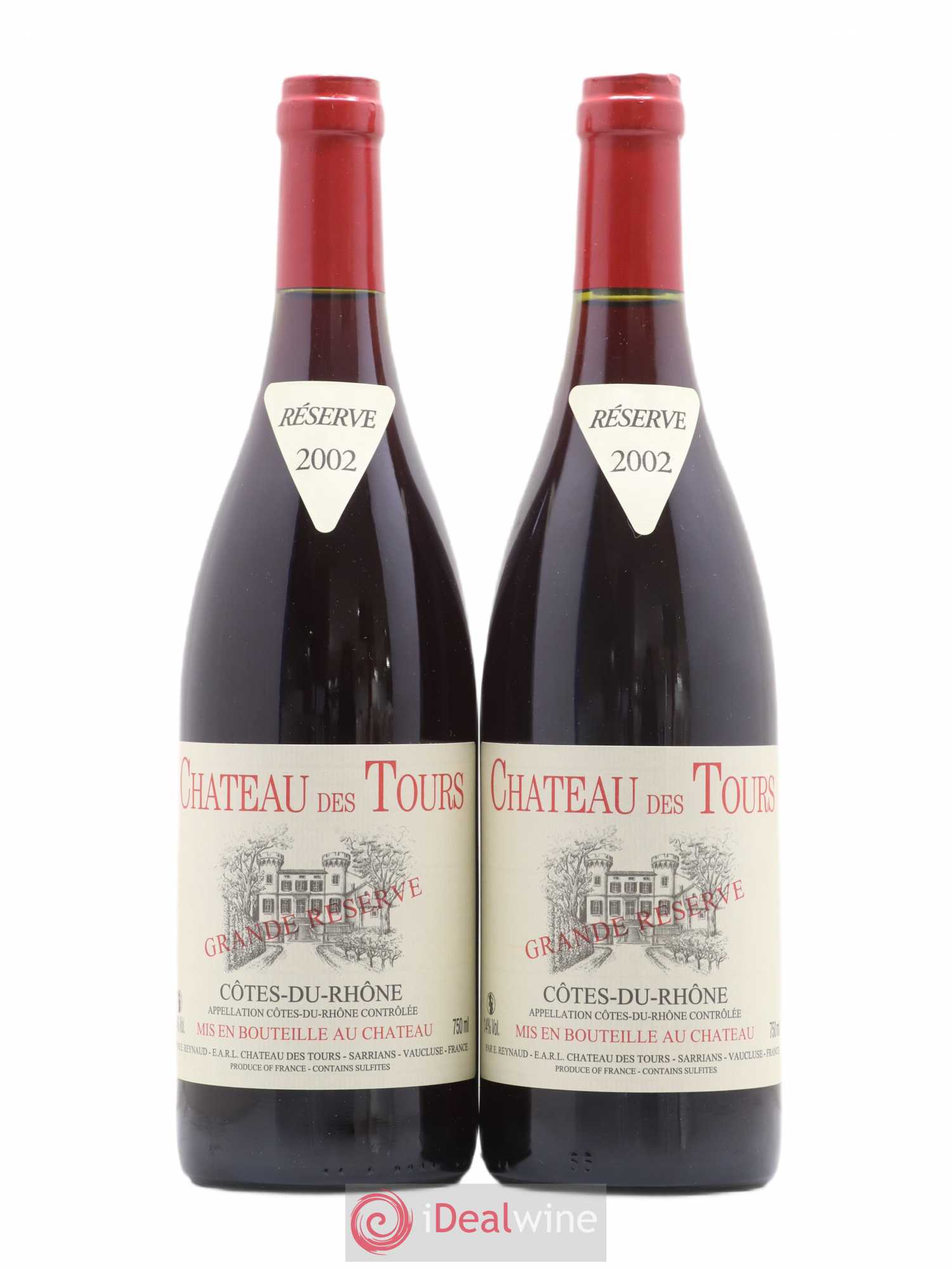 Côtes-du-Rhône Château des Tours Emmanuel Reynaud Grande Réserve 2002 - Lot de 2 bouteilles - 0