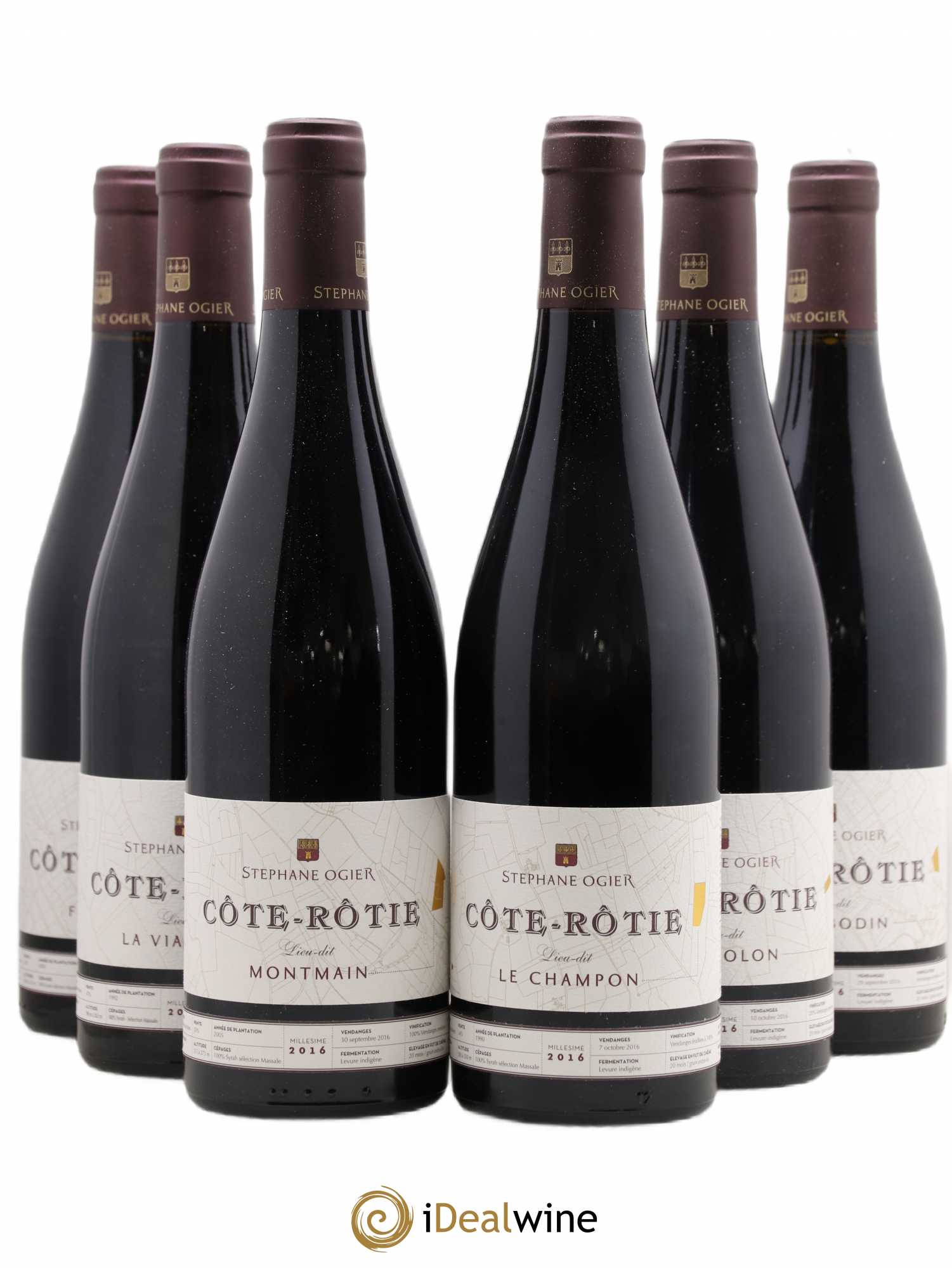Assortiment Sélection Lieux-Dits Stéphane Ogier Fongeant La Viallière Montmain Côte-Bodin Le Champon Bertholon 2016 - Posten von 6 Flaschen - 0