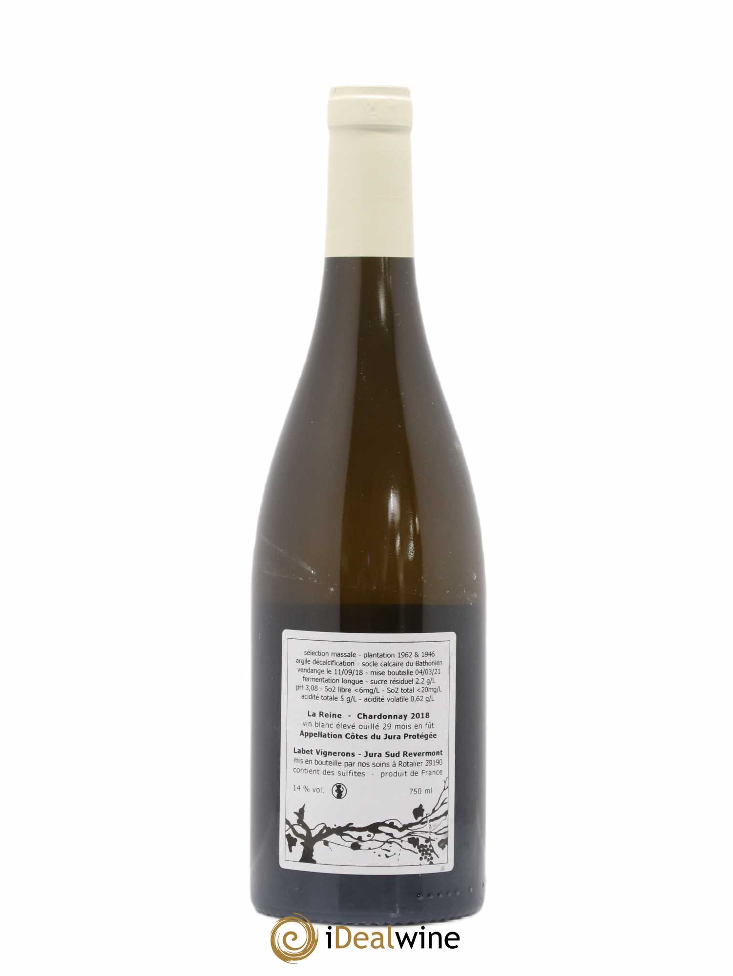 Côtes du Jura Chardonnay La Reine Romain - Julien - Charline Labet 2018 - Lot de 1 bouteille - 1