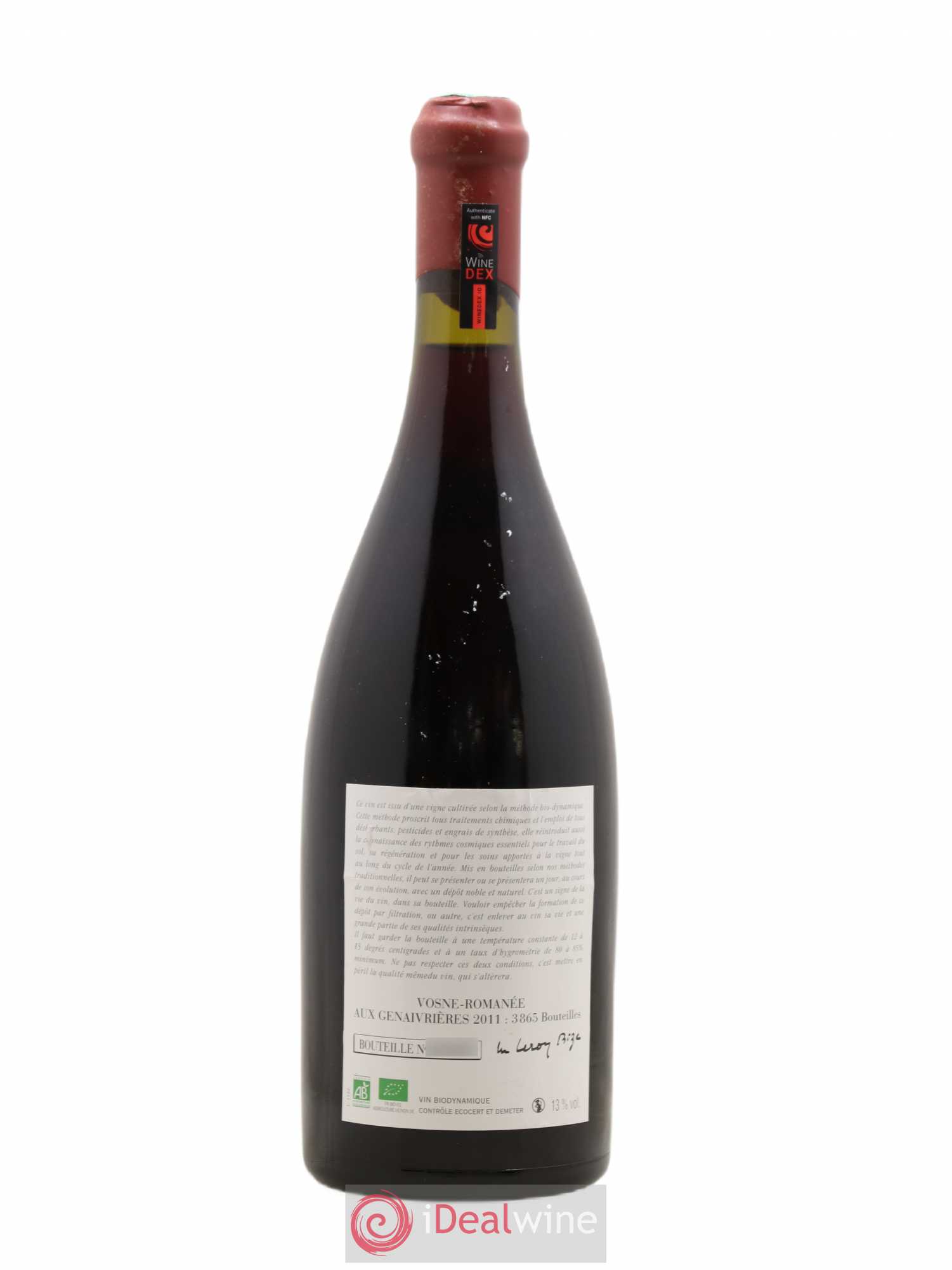 Vosne-Romanée Les Genaivrières Leroy (Domaine) 2011 - Lot de 1 bouteille - 1