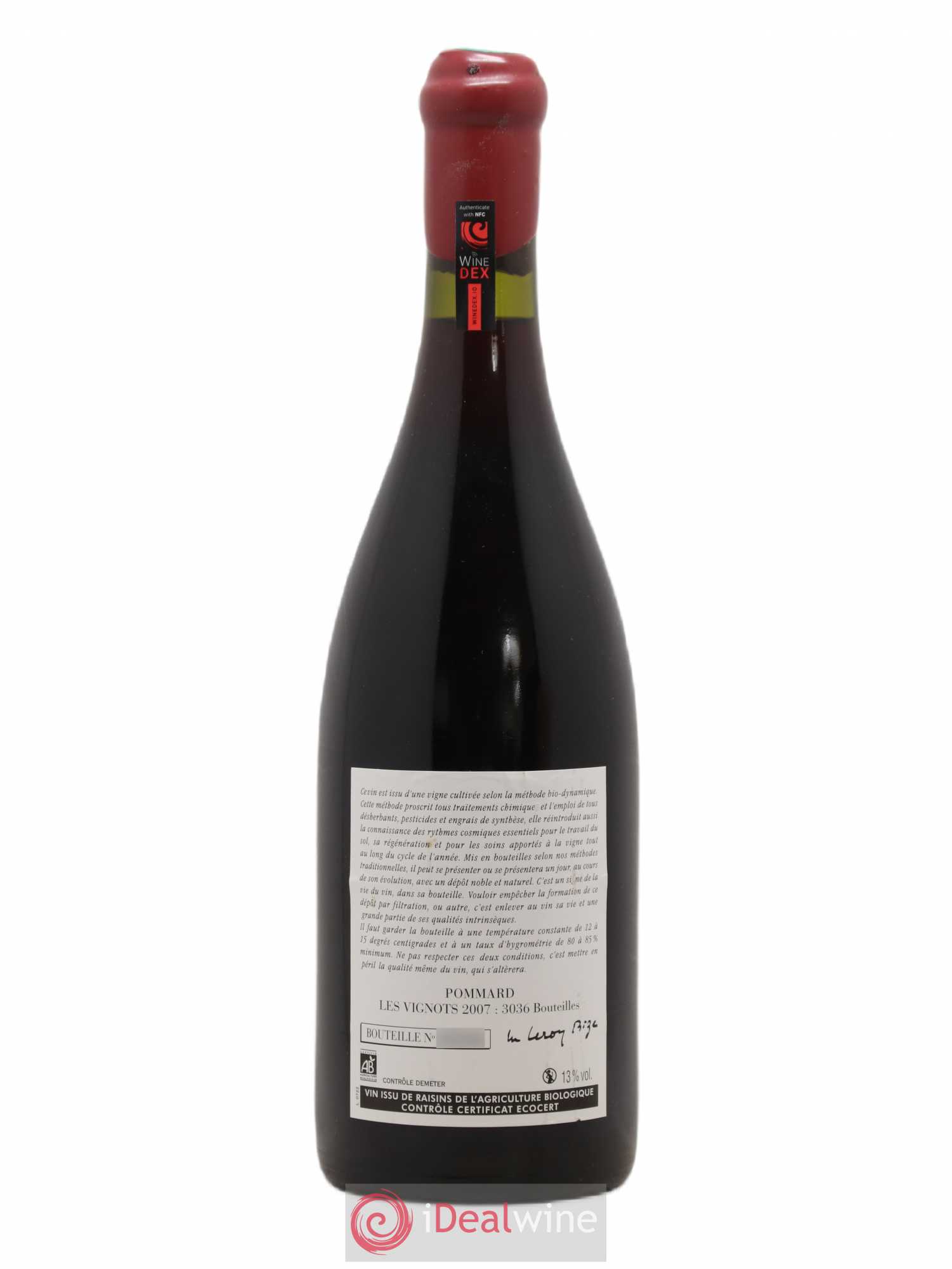 Pommard Les Vignots Leroy (Domaine) 2007 - Lot de 1 bouteille - 1