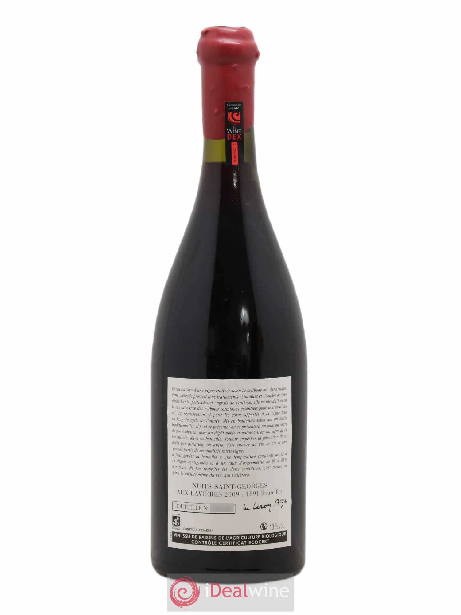 Nuits-Saint-Georges Aux Lavières Leroy (Domaine) 2009 - Lot de 1 bouteille - 1