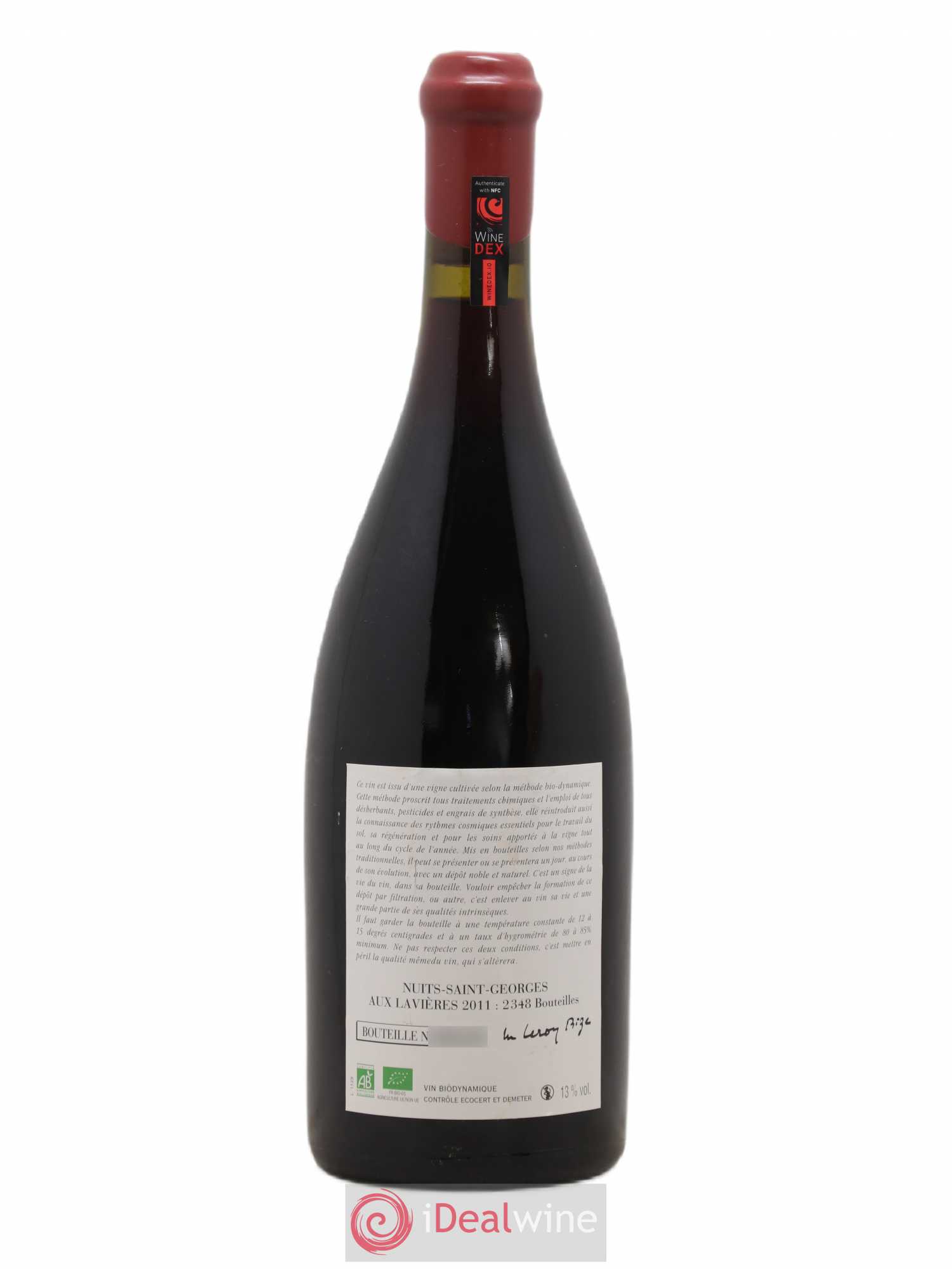 Nuits-Saint-Georges Aux Lavières Leroy (Domaine) 2011 - Lot de 1 bouteille - 1