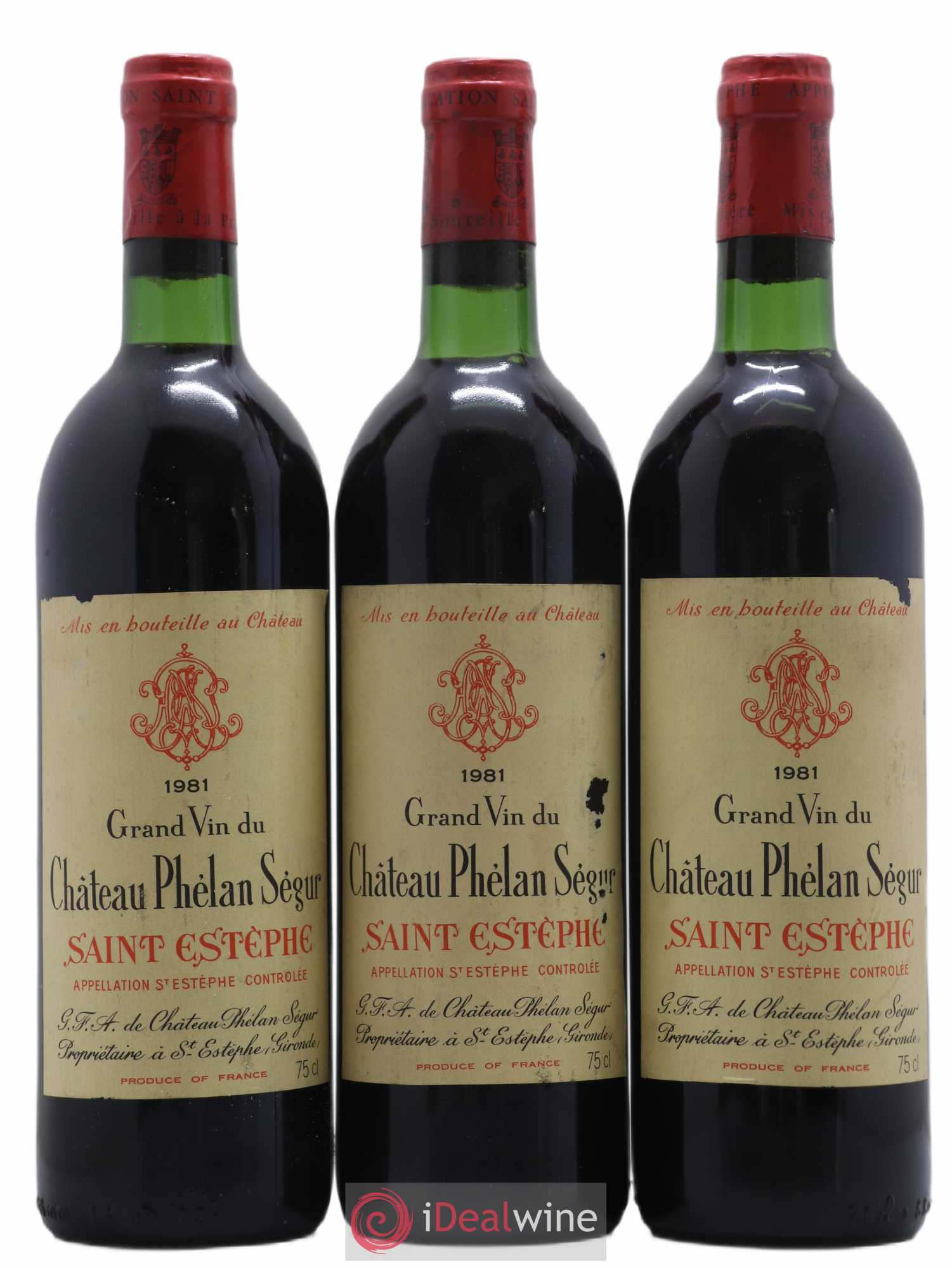 Château Phélan Ségur 1981 - Lot de 3 bouteilles - 0