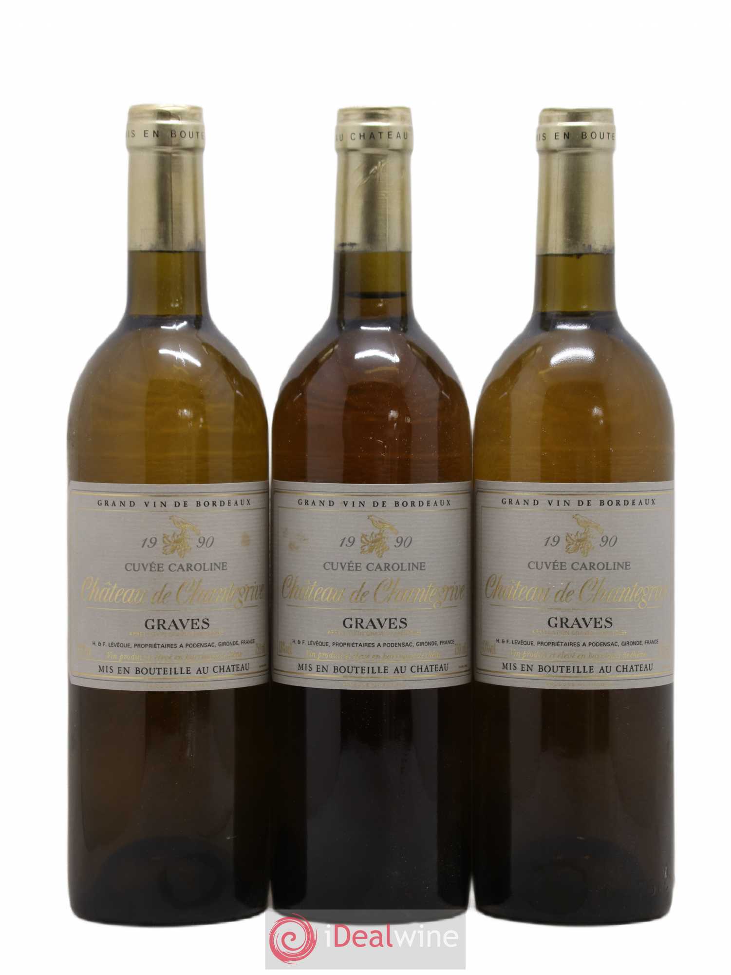 Château de Chantegrive Cuvée Caroline 1990 - Lot de 12 bouteilles - 1