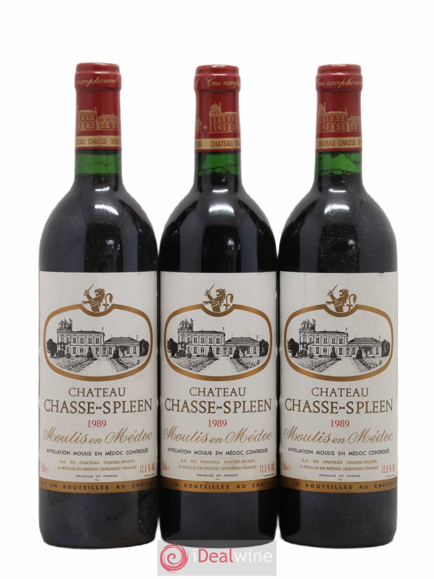Château Chasse Spleen 1989 - Lot de 3 bouteilles - 0