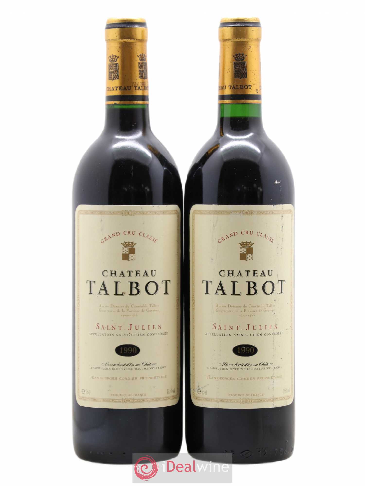 Château Talbot 4ème Grand Cru Classé 1990 - Lot de 2 bouteilles - 0