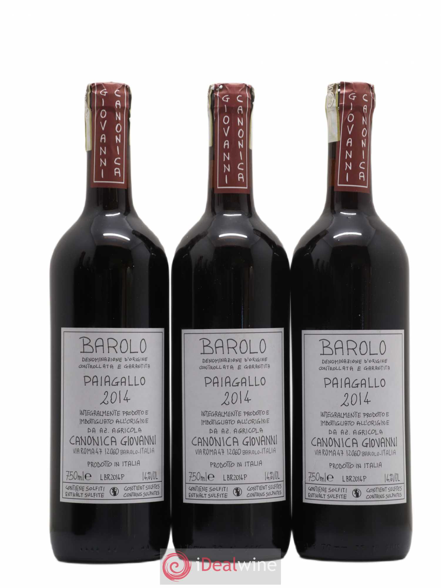 Barolo DOCG Paiagallo Giovanni Canonica 2014 - Lot de 6 bouteilles - 1