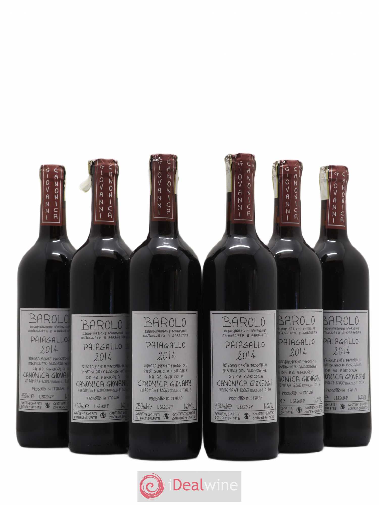 Barolo DOCG Paiagallo Giovanni Canonica 2014 - Lot de 6 bouteilles - 0