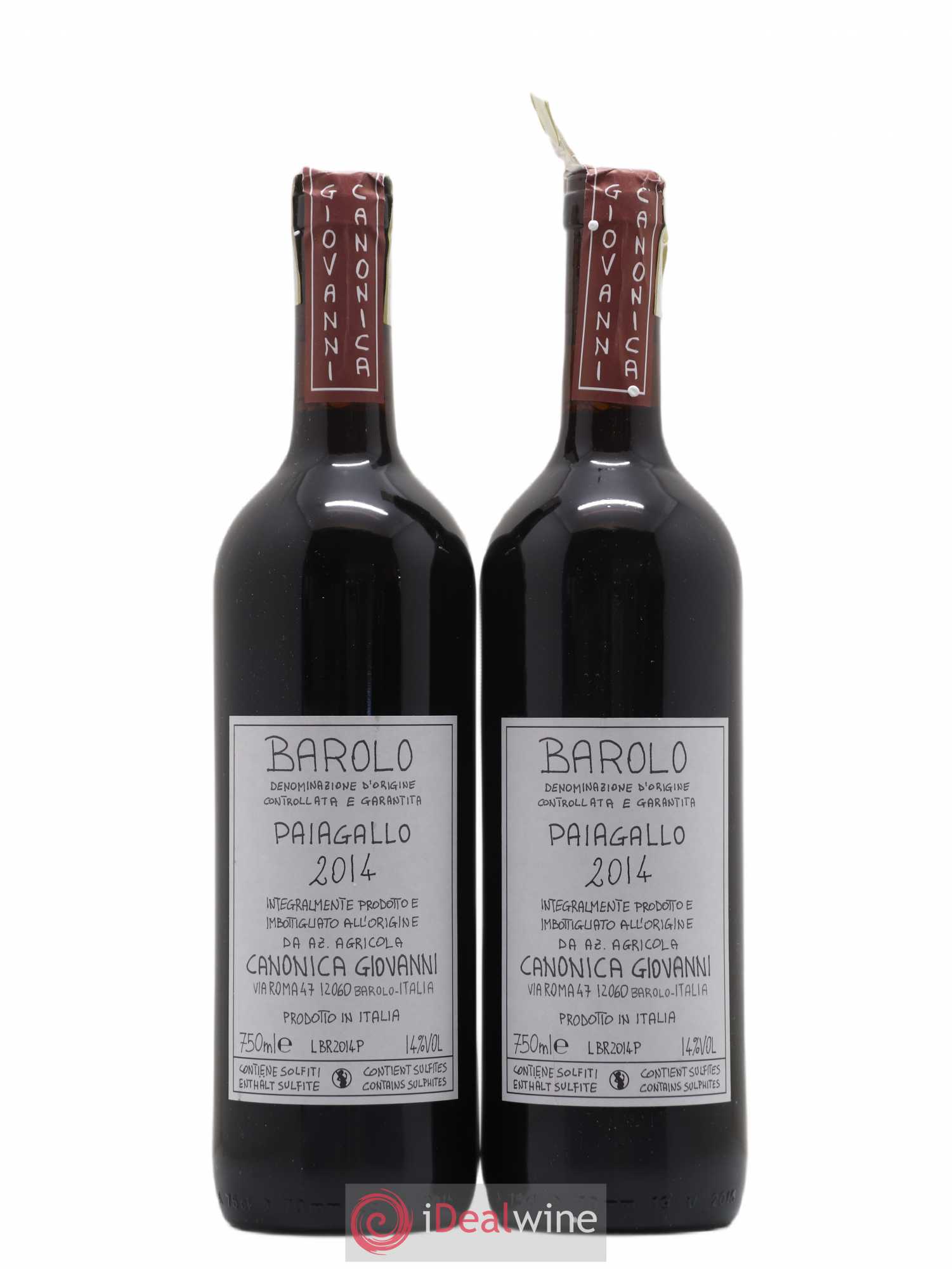 Barolo DOCG Paiagallo Giovanni Canonica 2014 - Lot de 2 bouteilles - 0