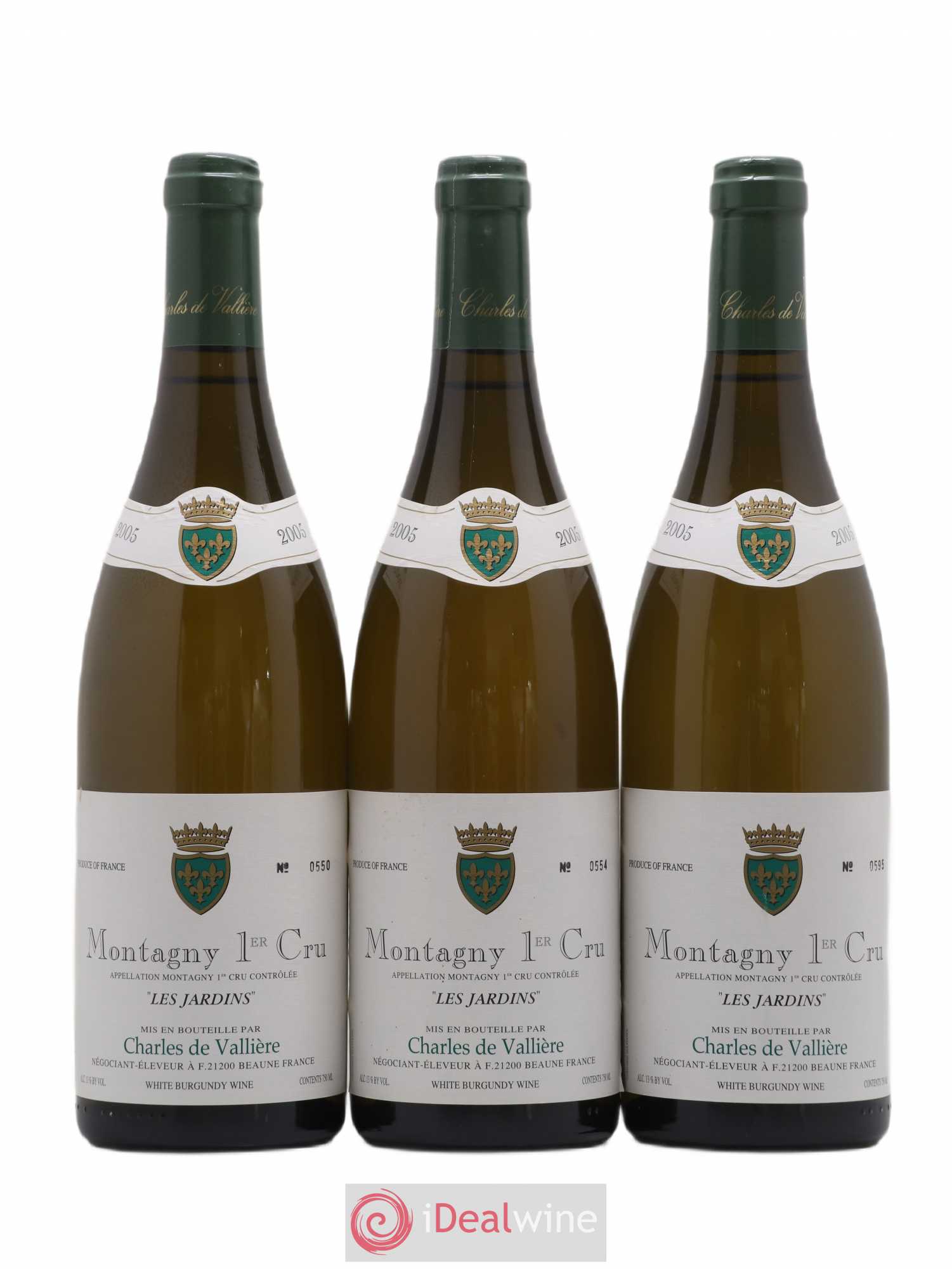 Montagny 1er Cru Les Jardins Charles de Vallière 2005 - Posten von 3 Flaschen - 0