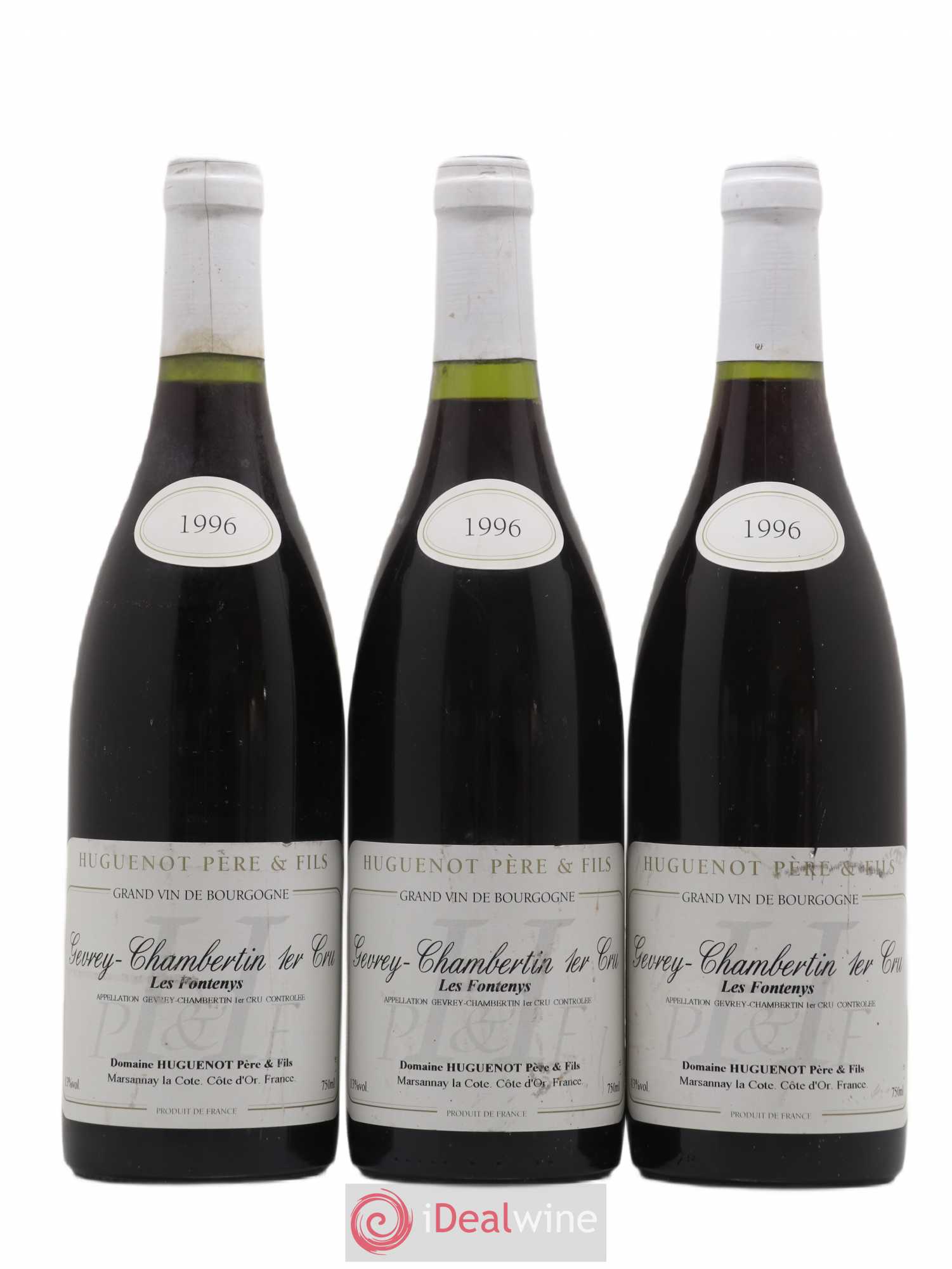 Gevrey-Chambertin 1er Cru Les Fontenys Domaine Huguenot Père et Fils 1996 - Posten von 3 Flaschen - 0
