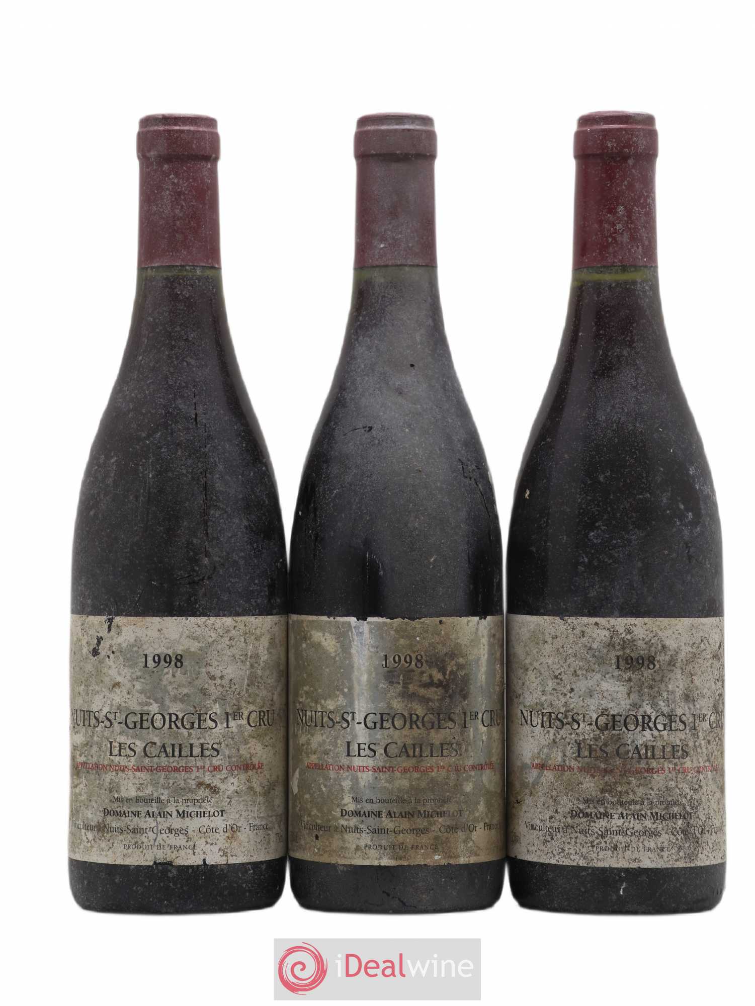 Nuits-Saint-Georges 1er Cru Les Cailles domaine Alain Michelot 1998 - Posten von 3 Flaschen - 0
