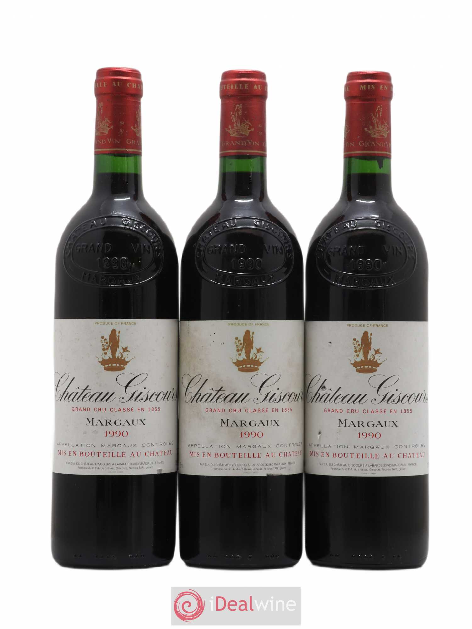 Château Giscours 3ème Grand Cru Classé 1990 - Lot de 3 bouteilles - 0