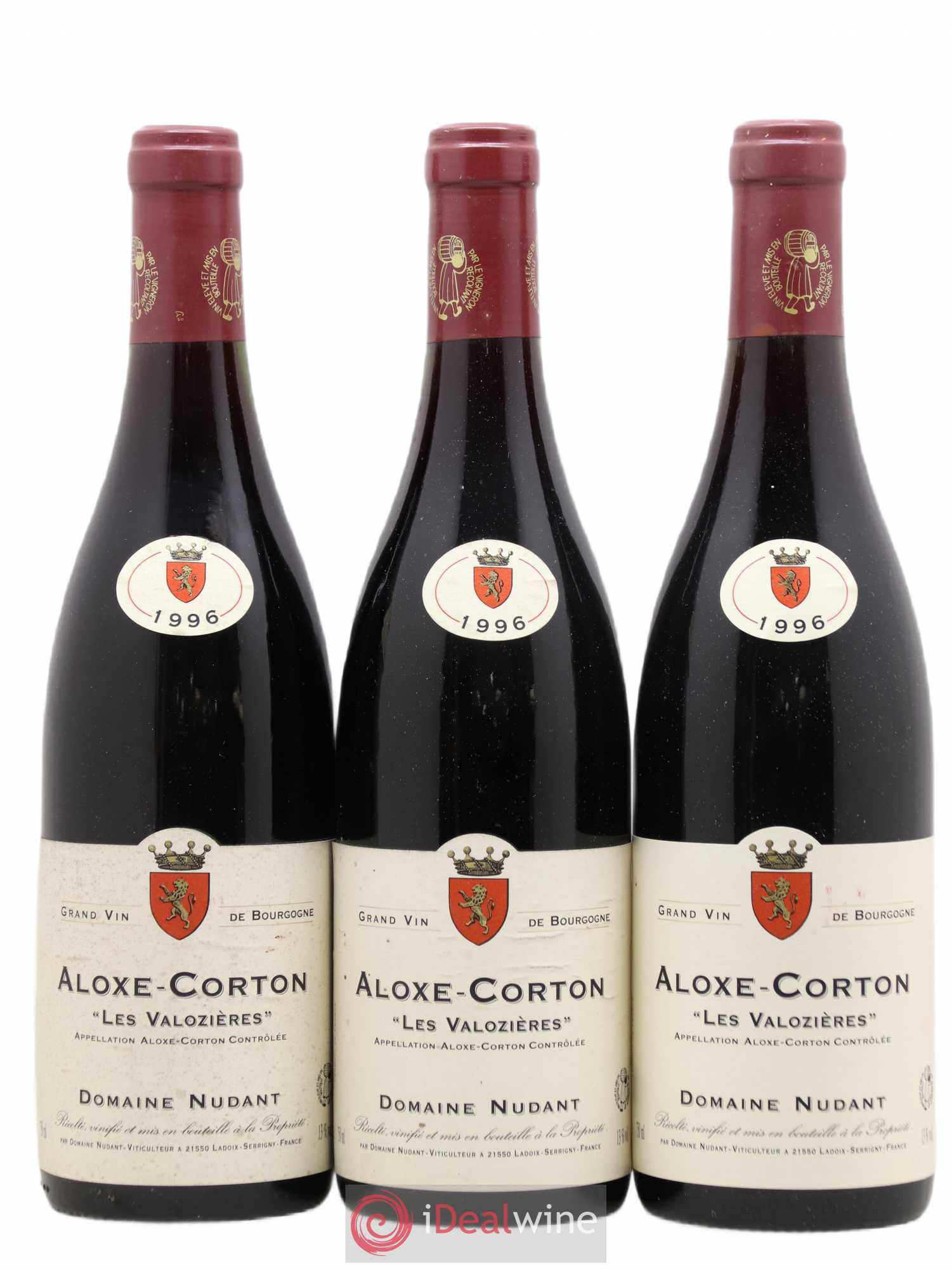 Aloxe-Corton Les Valozieres Domaine Nudant 1996 - Lot de 3 bouteilles - 0