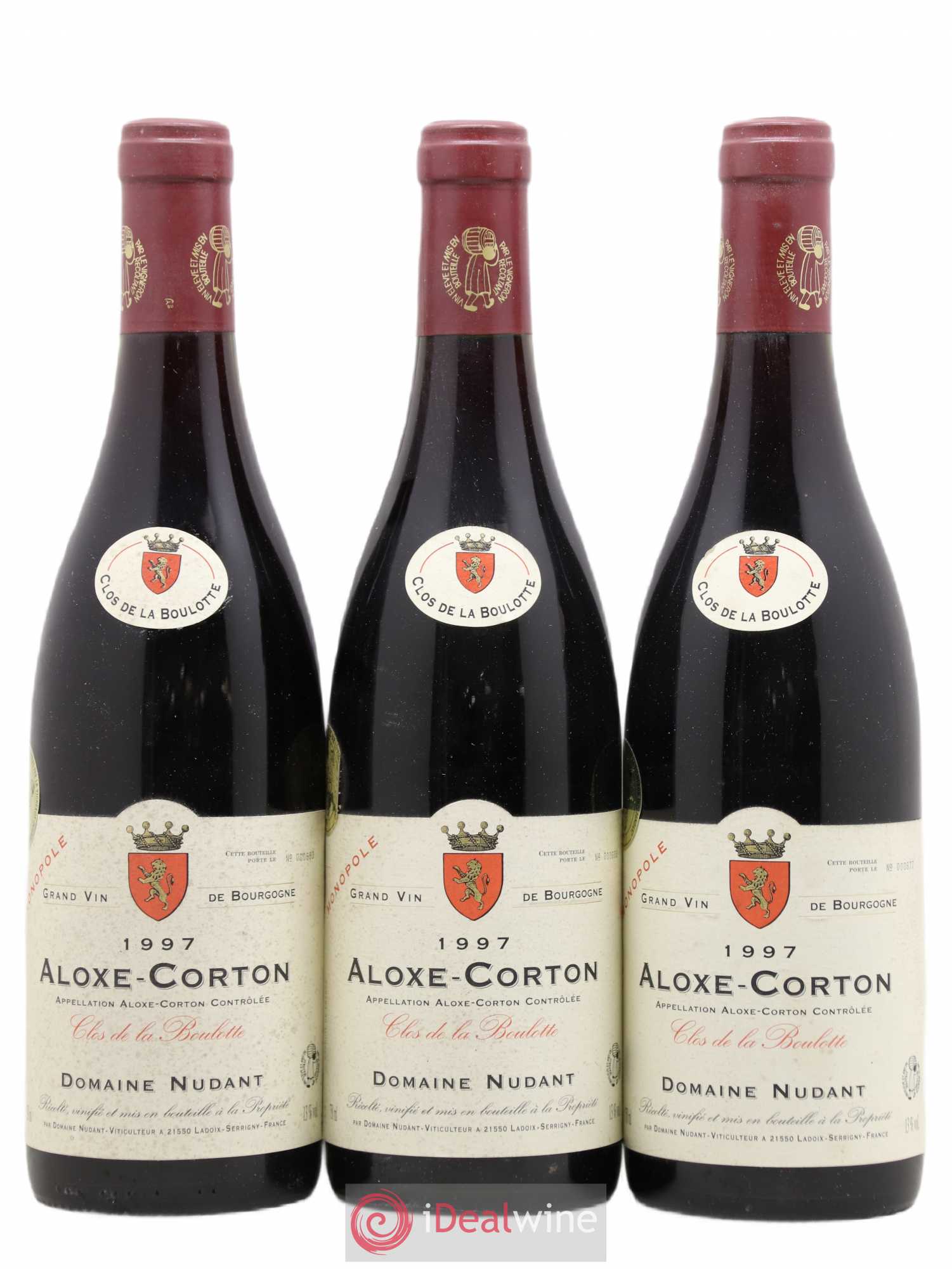 Aloxe-Corton Clos De La Boullote Monopole Domaine Nudant 1997 - Posten von 3 Flaschen - 0