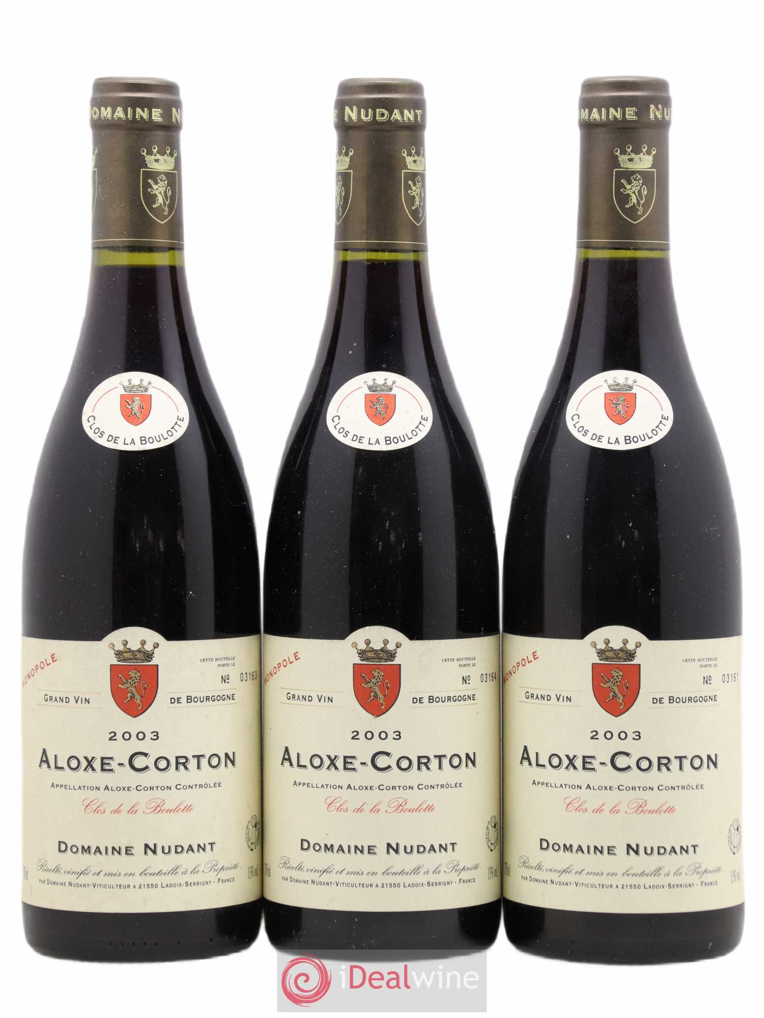 Aloxe-Corton Clos De La Boulotte 'Monopole' Domaine Nudant 2003 - Posten von 3 Flaschen - 0
