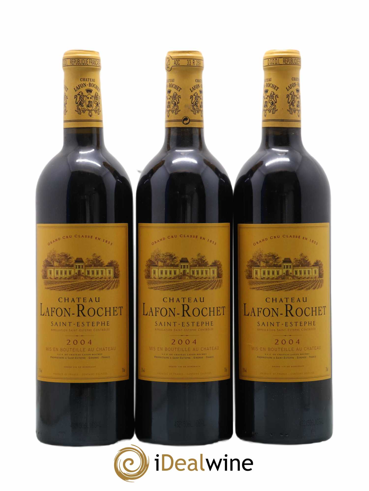 Château Lafon Rochet 4ème Grand Cru Classé 2004 - Lot de 3 bouteilles - 0