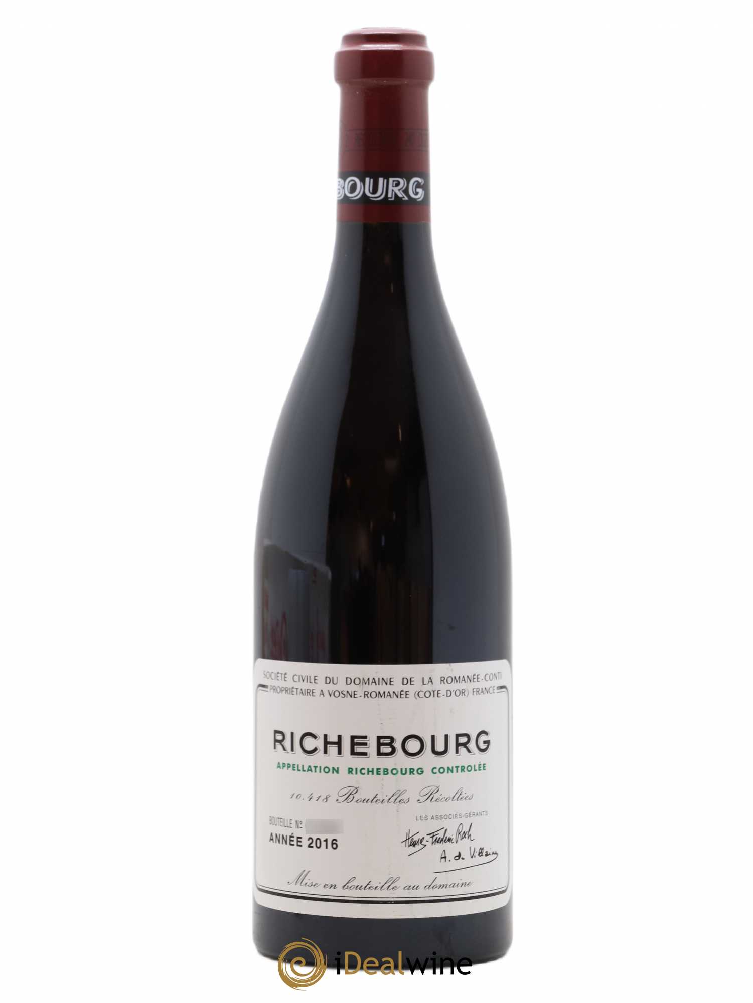 Richebourg Grand Cru Domaine de la Romanée-Conti 2016 - Lot de 1 bouteille - 0