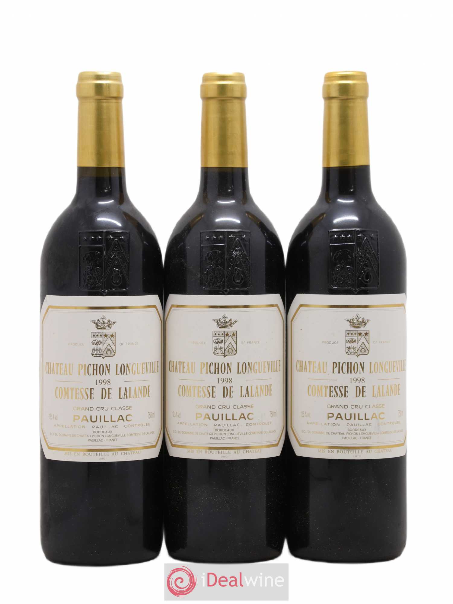 Château Pichon Longueville Comtesse de Lalande 2ème Grand Cru Classé 1998 - Lot de 3 bouteilles - 0