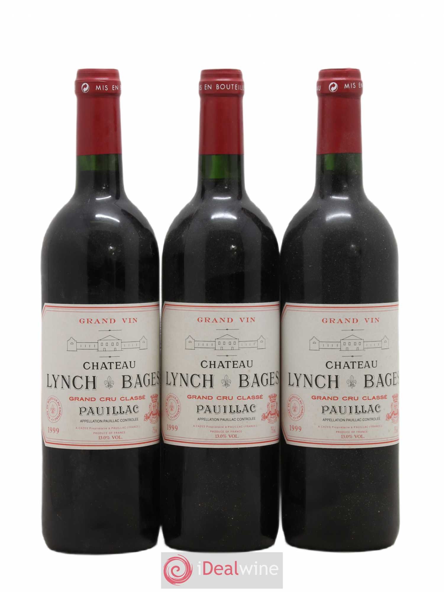 Château Lynch Bages 5ème Grand Cru Classé 1999 - Lot de 3 bouteilles - 0
