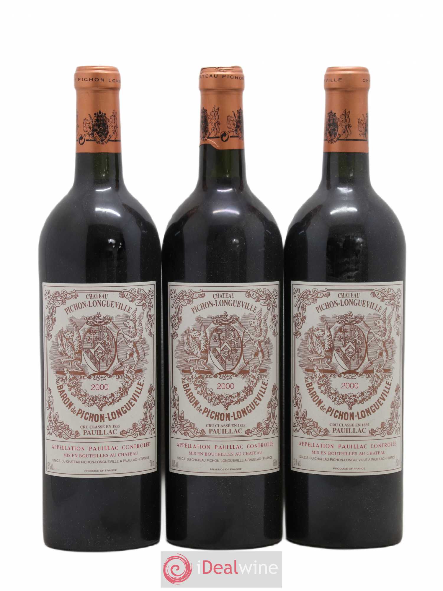 Pichon Longueville Baron 2ème Grand Cru Classé 2000 - Lot de 3 bouteilles - 0