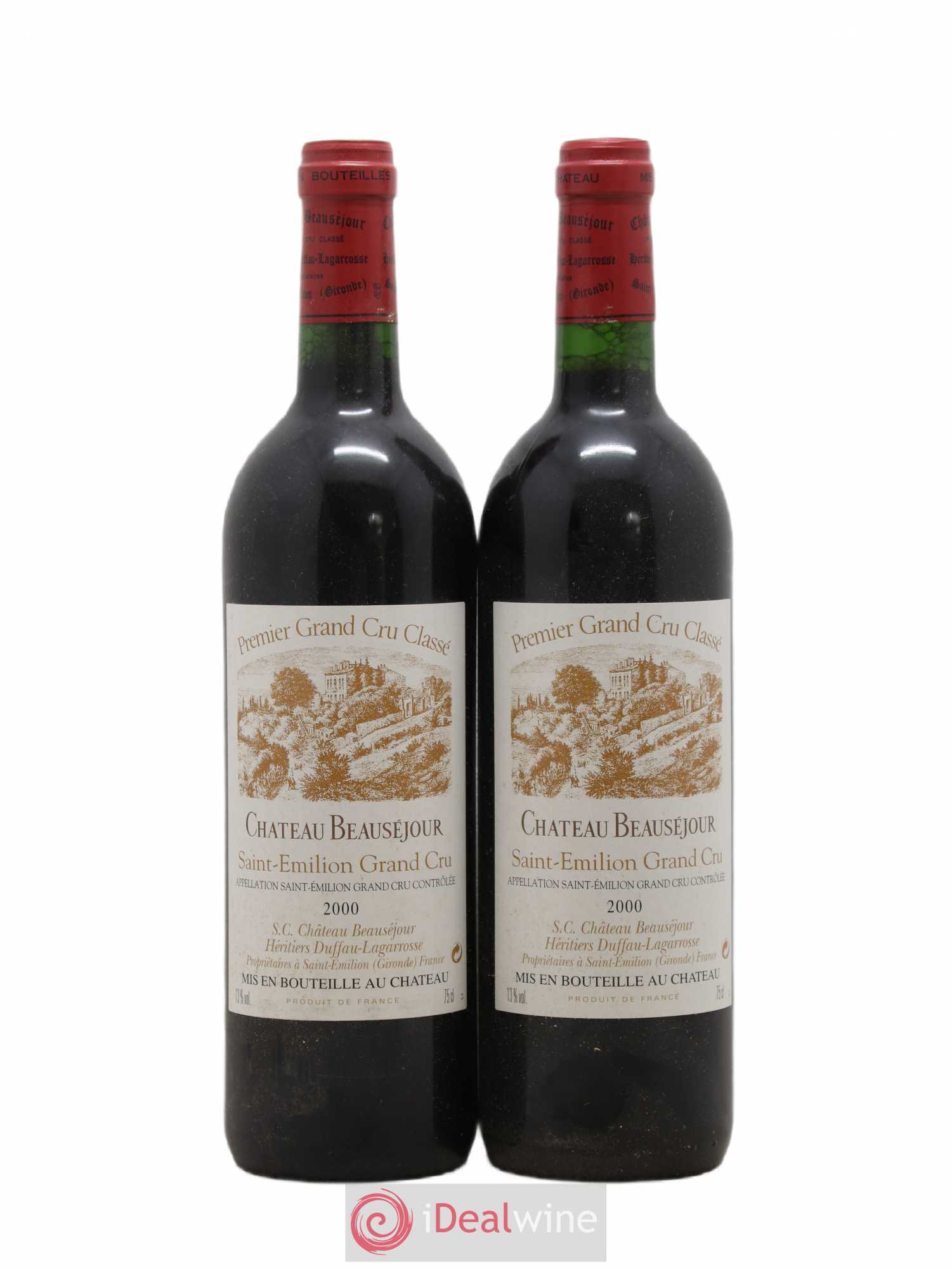 Château Beauséjour (Duffau-Lagarrosse) 1er Grand Cru Classé B 2000 - Lot de 2 bouteilles - 0