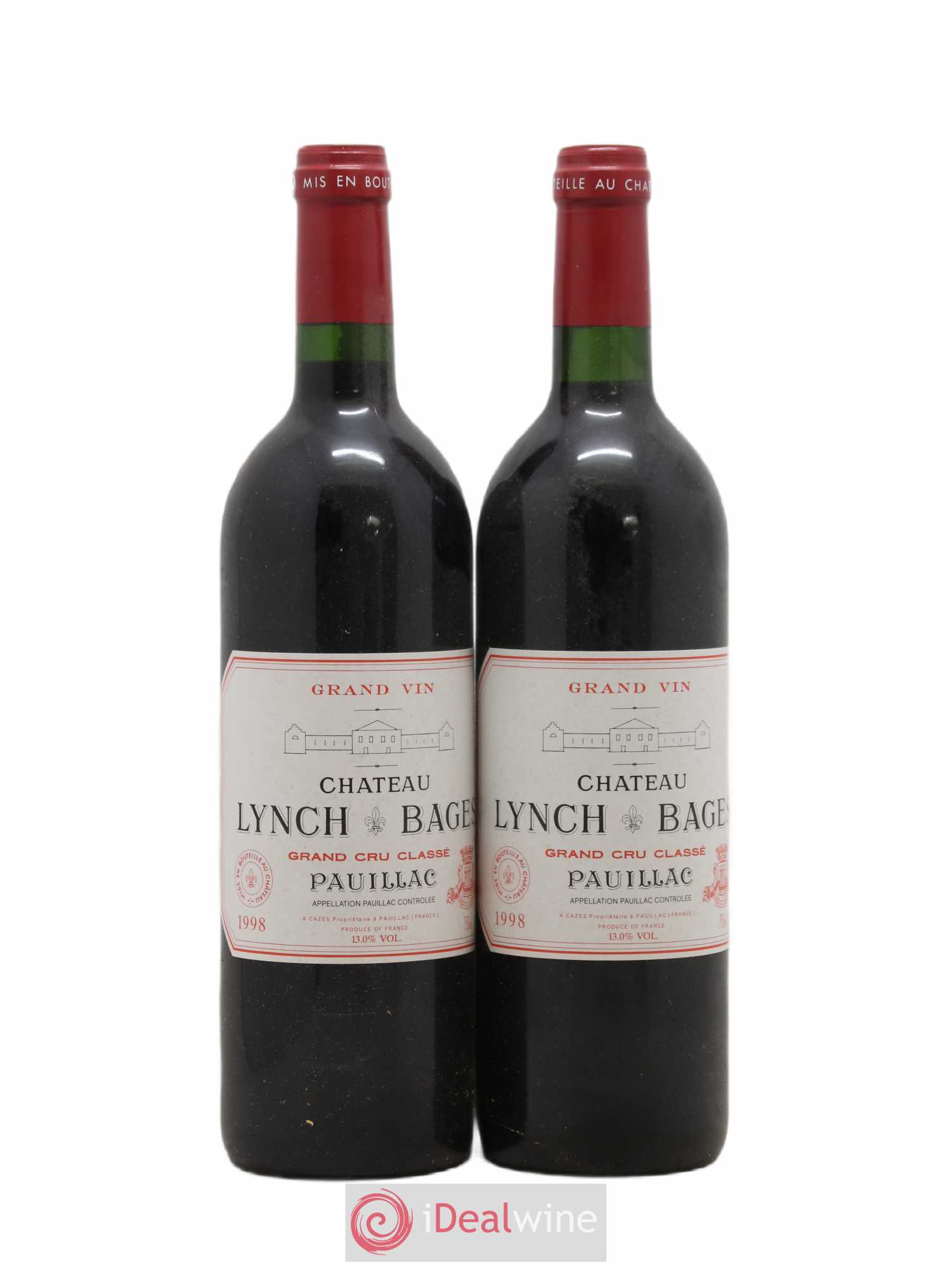 Château Lynch Bages 5ème Grand Cru Classé 1998 - Lot de 2 bouteilles - 0