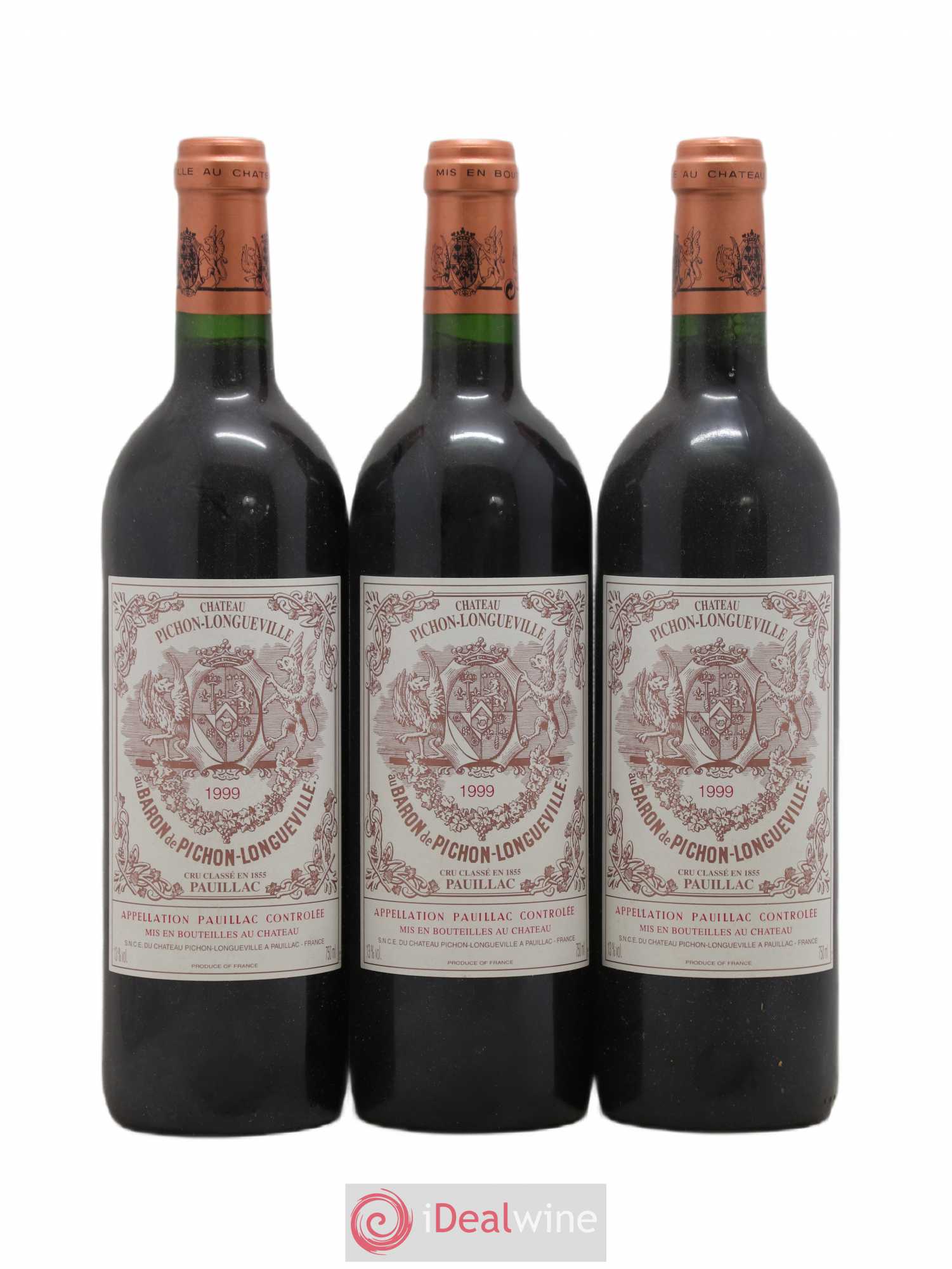 Pichon Longueville Baron 2ème Grand Cru Classé 1999 - Lot de 3 bouteilles - 0
