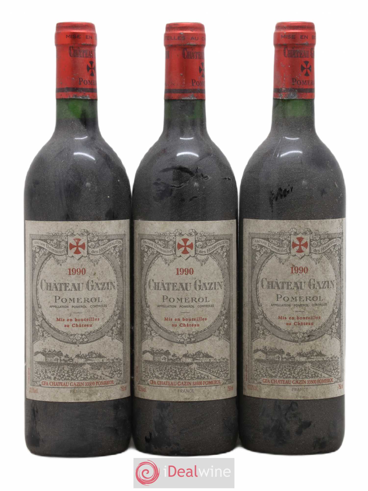 Château Gazin 1990 - Lot de 3 bouteilles - 0