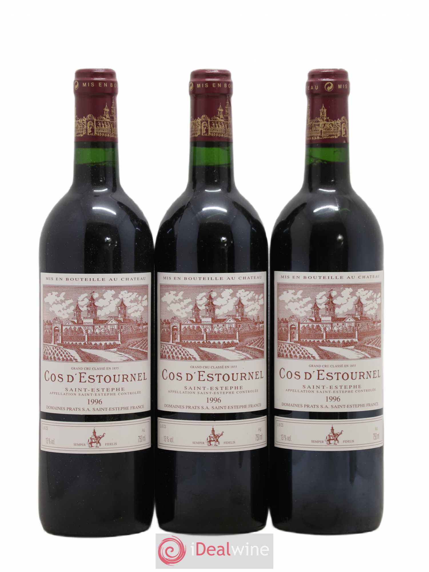 Cos d'Estournel 2ème Grand Cru Classé 1996 - Lot de 3 bouteilles - 0