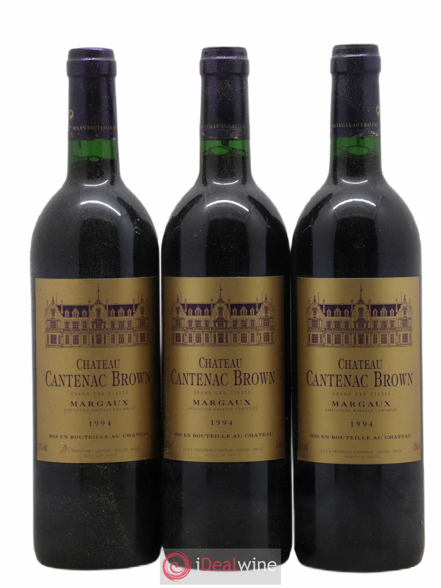 Château Cantenac Brown 3ème Grand Cru Classé 1994 - Lot de 3 bouteilles - 0