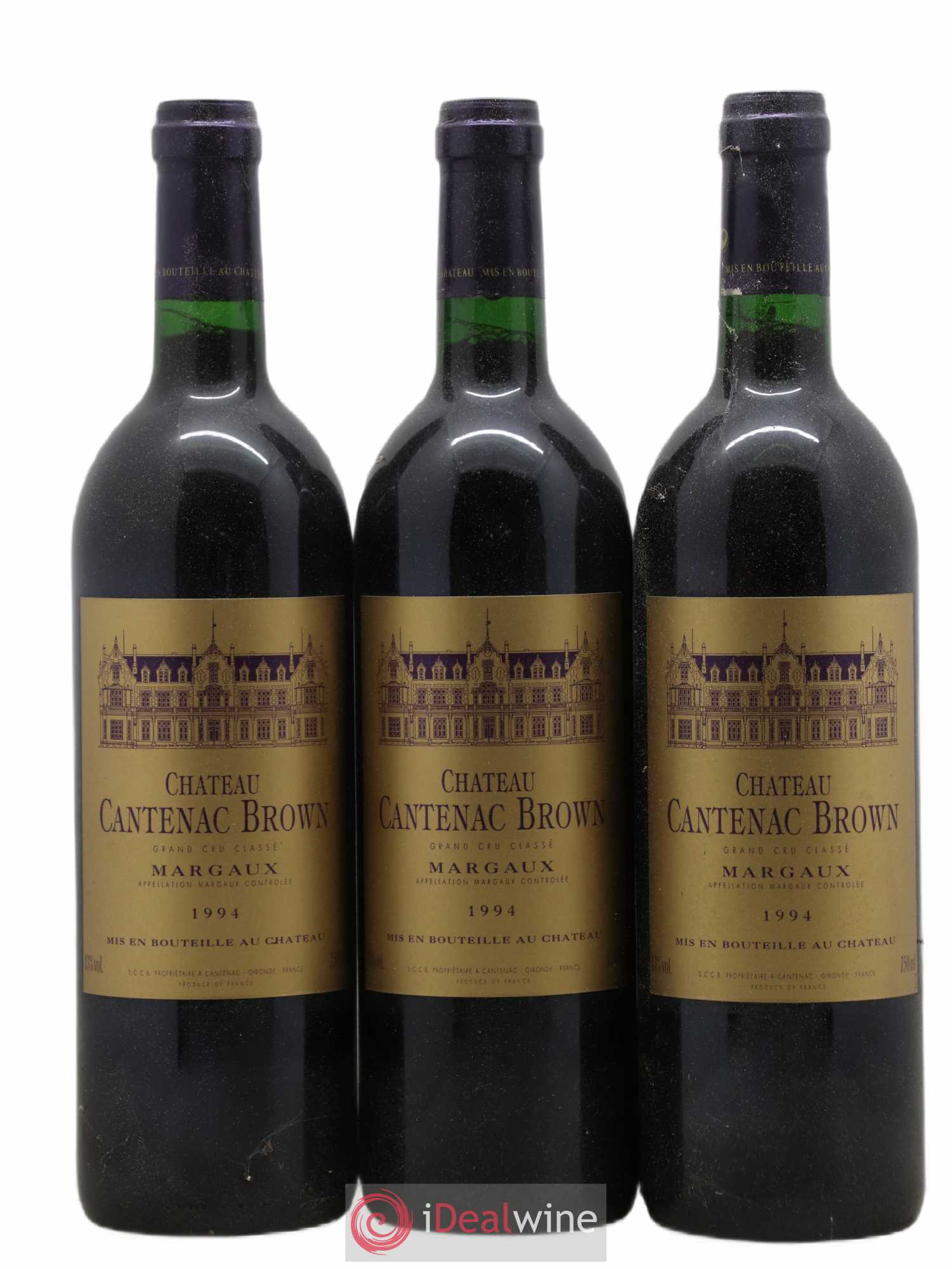 Château Cantenac Brown 3ème Grand Cru Classé 1994 - Lot de 3 bouteilles - 0