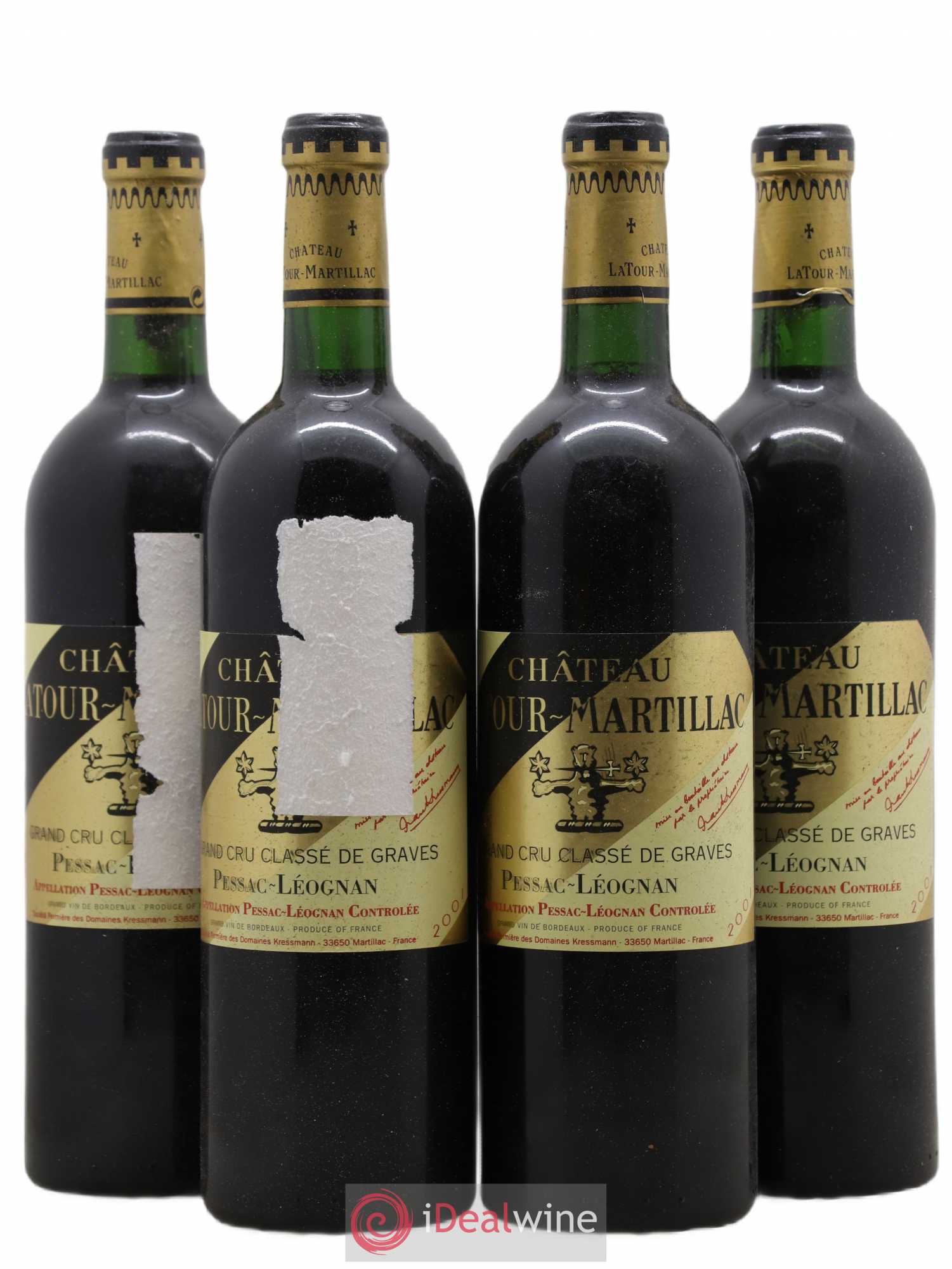Château Latour-Martillac Cru Classé de Graves 2001 - Lot de 4 bouteilles - 0