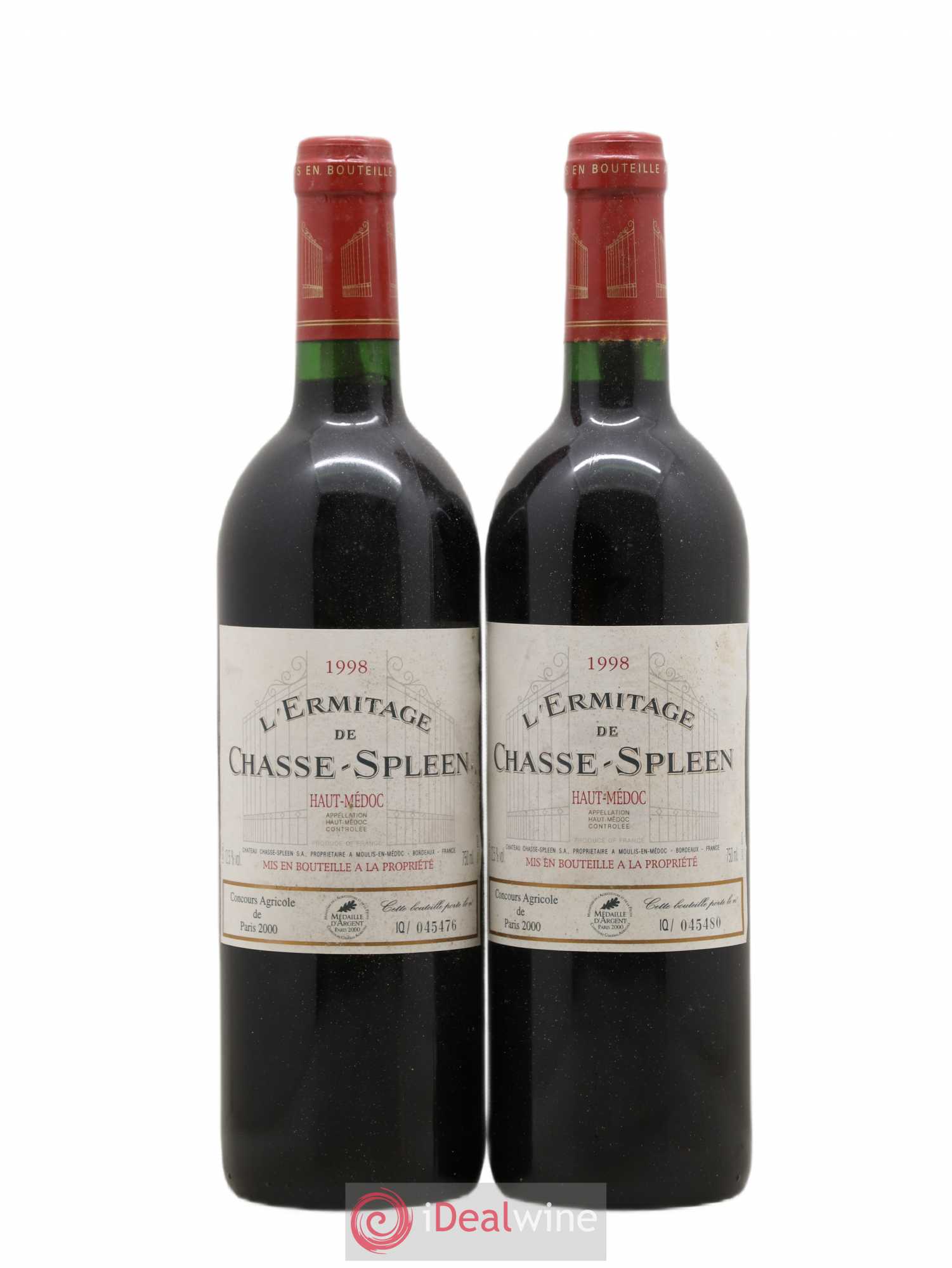 Héritage (Ermitage) de Chasse Spleen 1998 - Lot de 2 bouteilles - 0