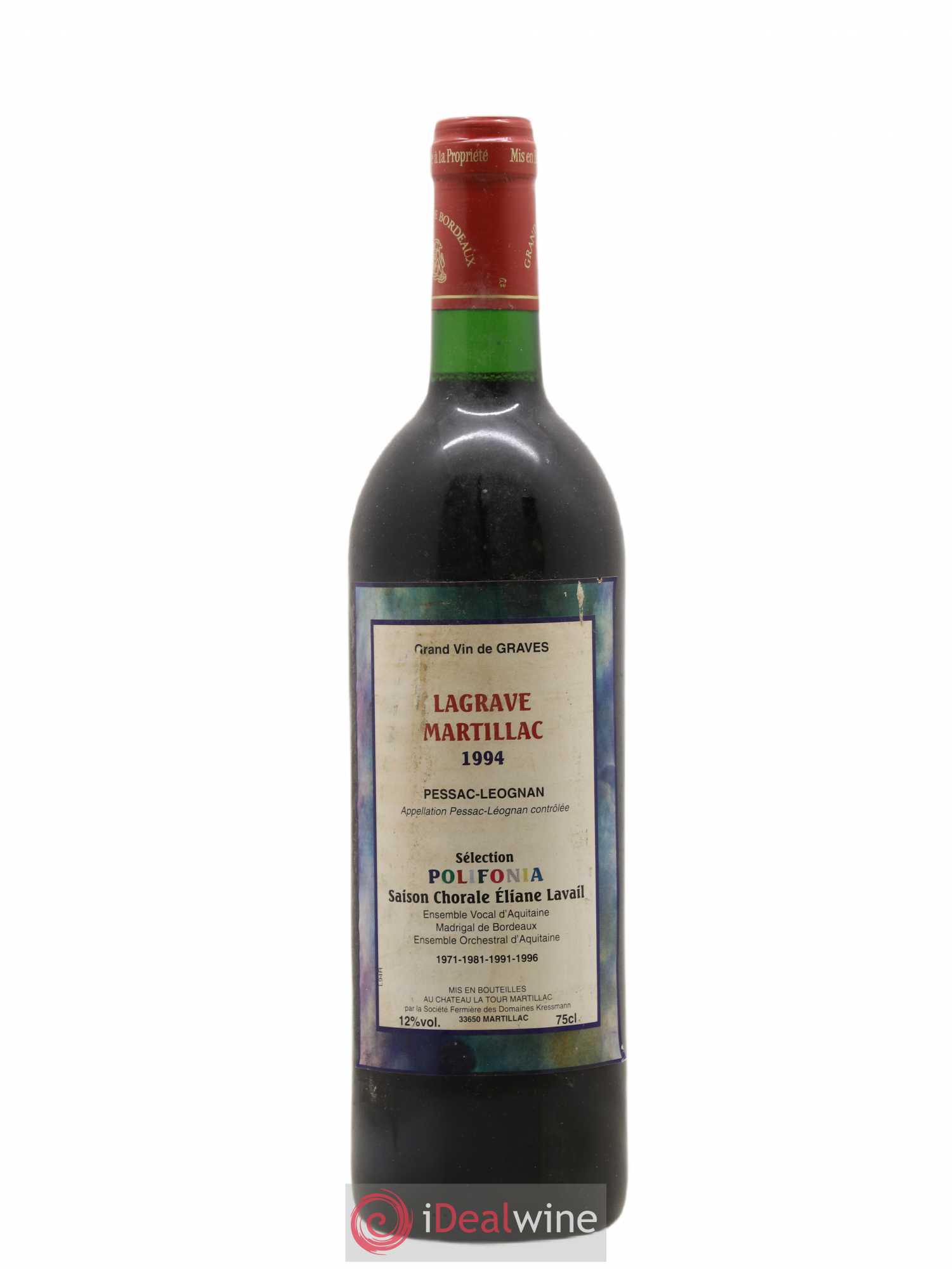 Lagrave Martillac Second Vin Sélection Polifonia 1994 - Lot de 1 bouteille - 0