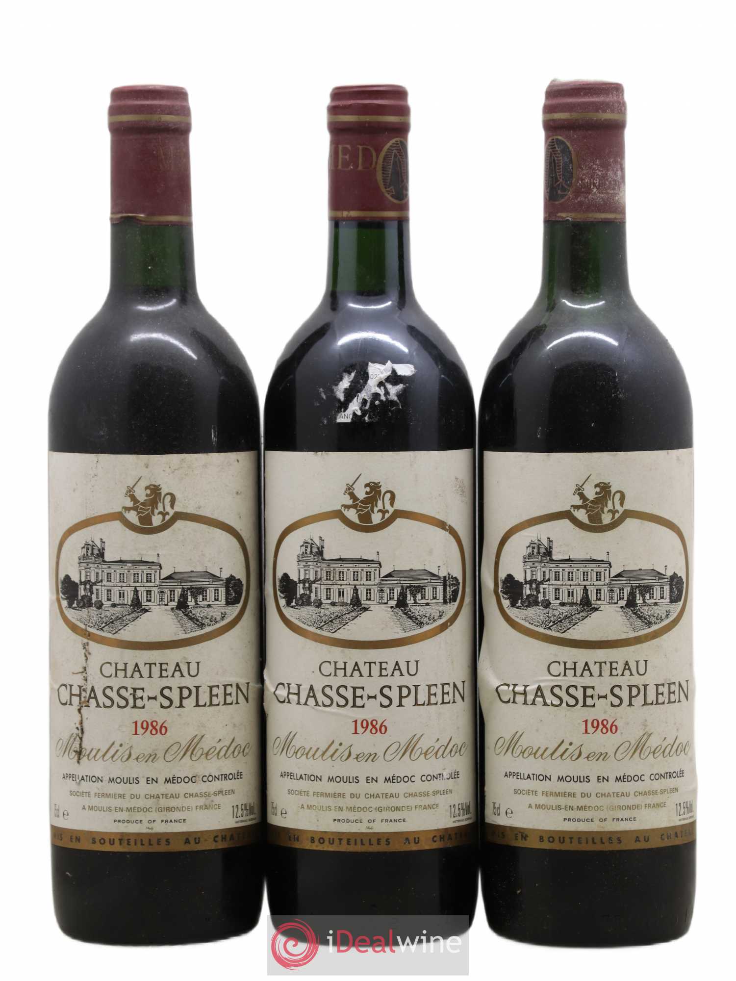 Château Chasse Spleen 1986 - Lot de 3 bouteilles - 0