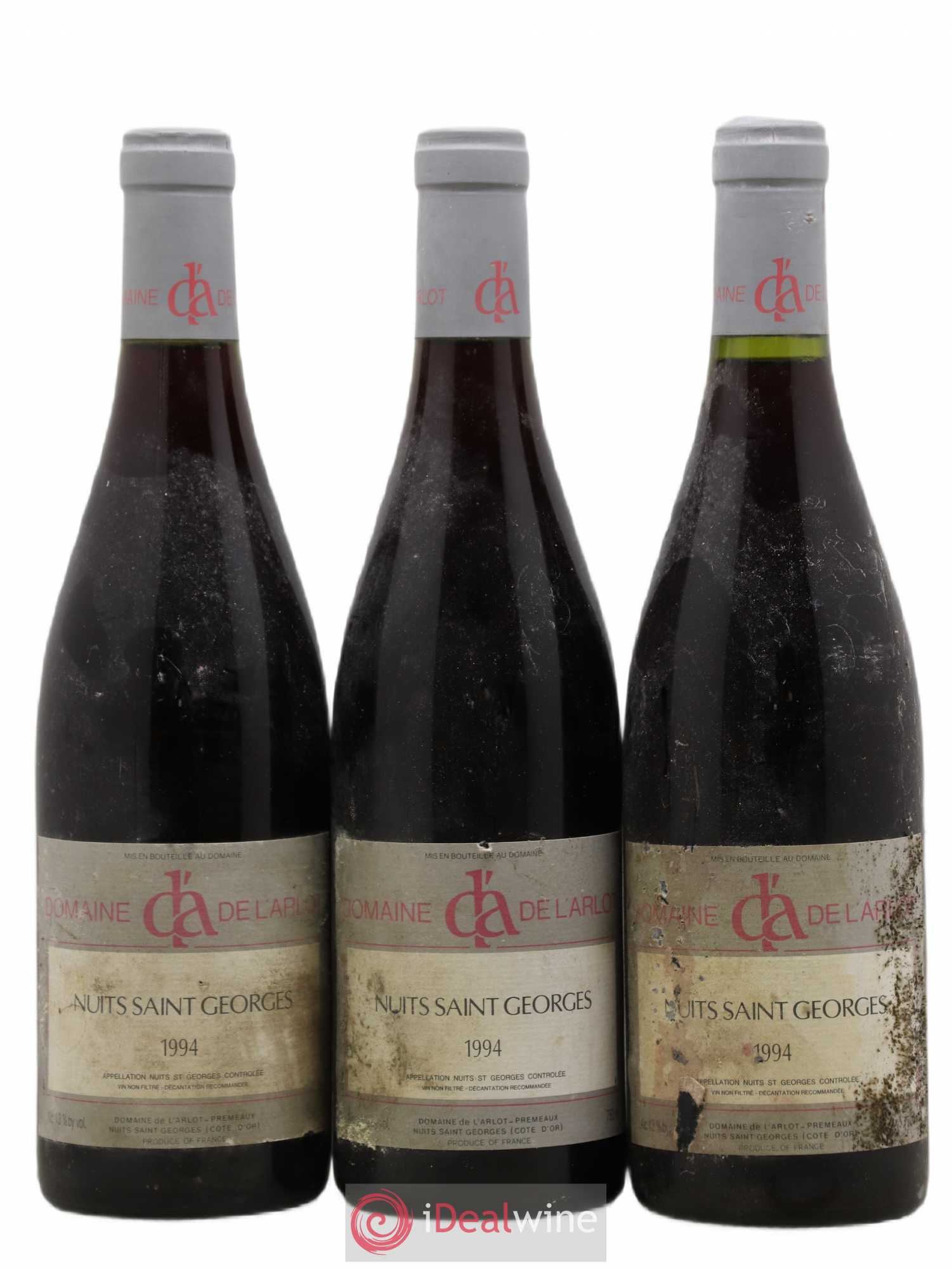 Nuits-Saint-Georges Domaine de l'Arlot 1994 - Posten von 3 Flaschen - 0