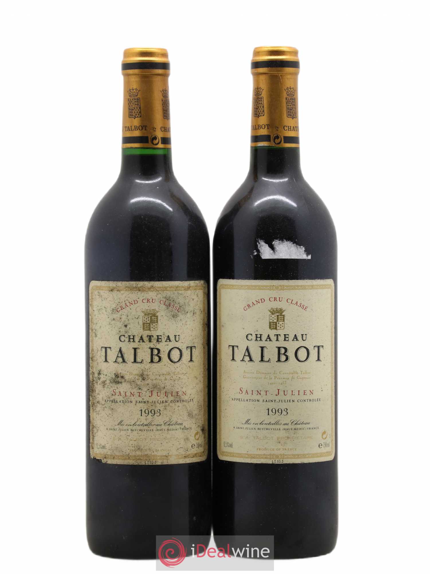 Château Talbot 4ème Grand Cru Classé 1993 - Lot de 2 bouteilles - 0